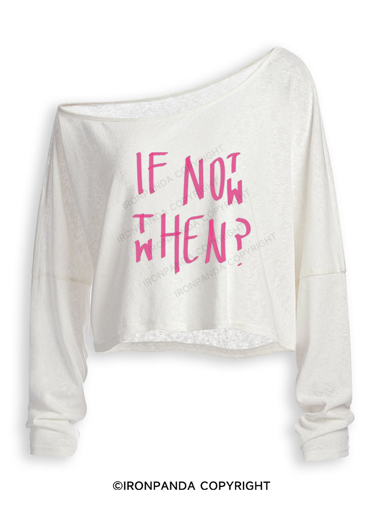 IF NOT NOW THEN WHEN Off Shoulder Long Sleeve Crop Top
