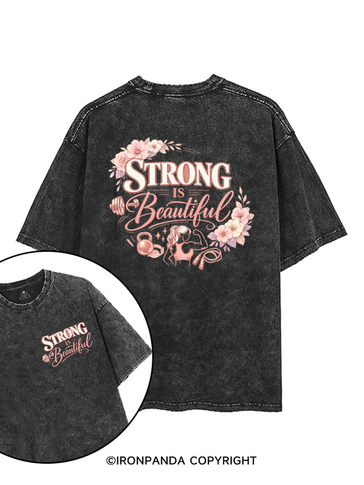Strong Is Beautiful Floral printed Gym Shirt