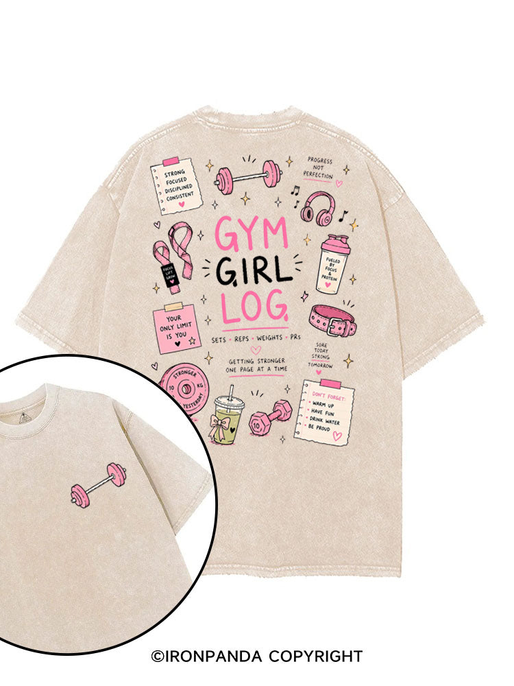 GYM GIRL LOG SETS REPS WEIGHTS PRS printed Gym Shirt