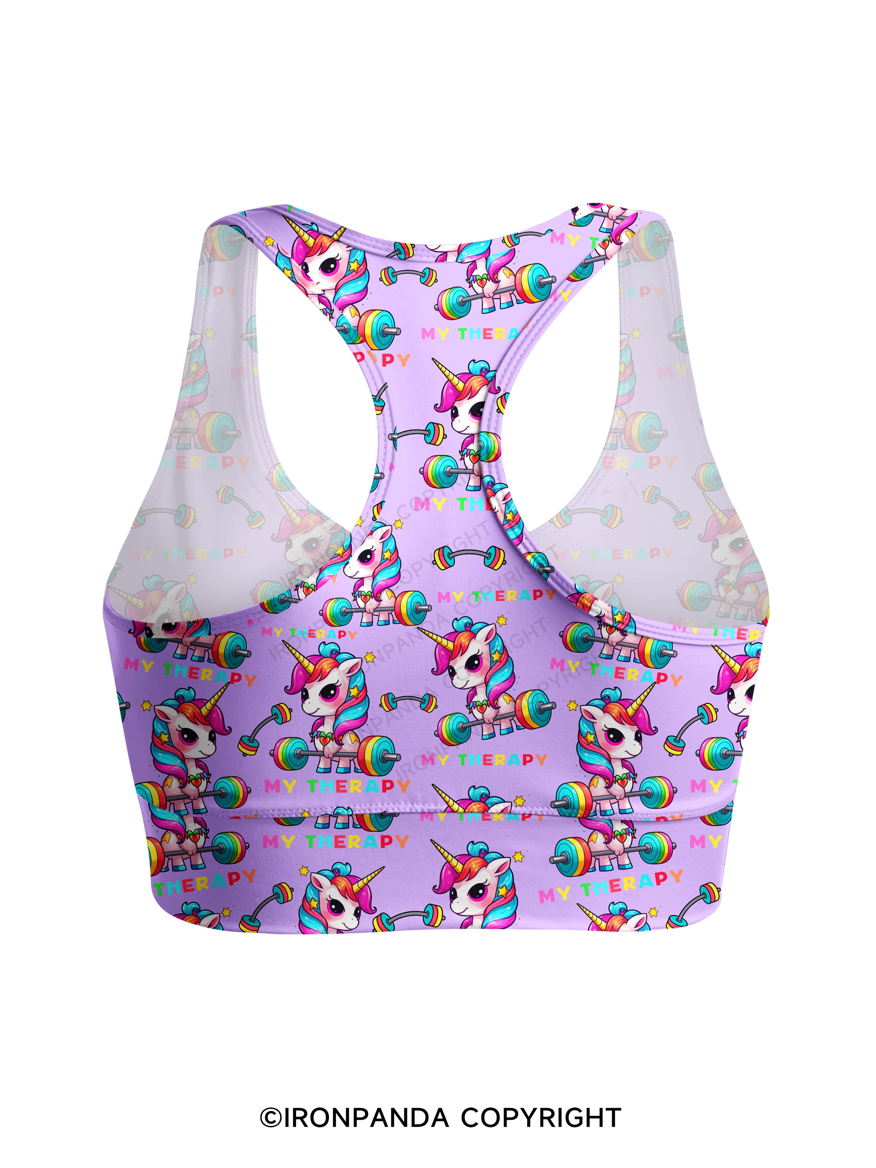 UNICORN MY THERAPY Racerback Sports Bra