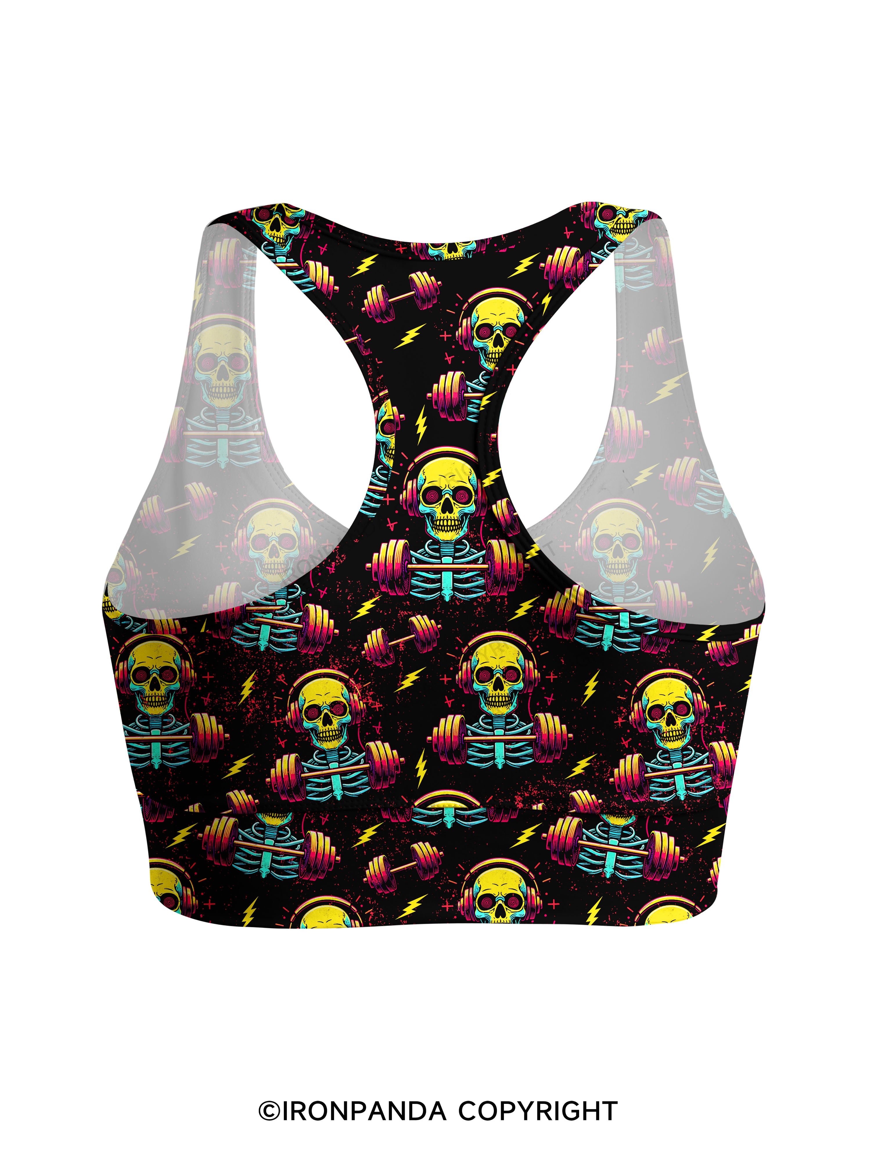 DEAD SERIOUS ABOUT LIFTING Racerback Sports Bra
