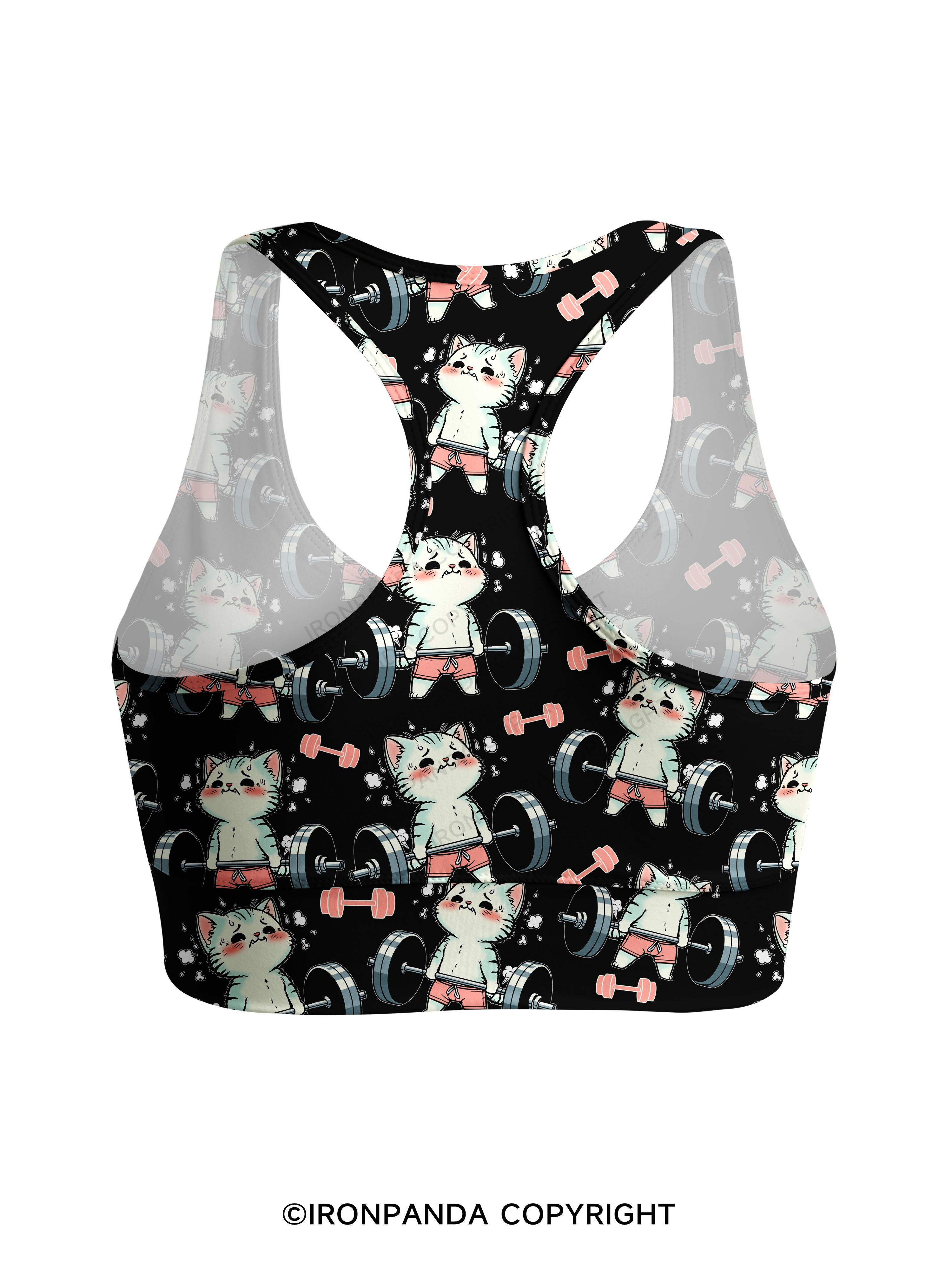 don't fart cat Racerback Sports Bra