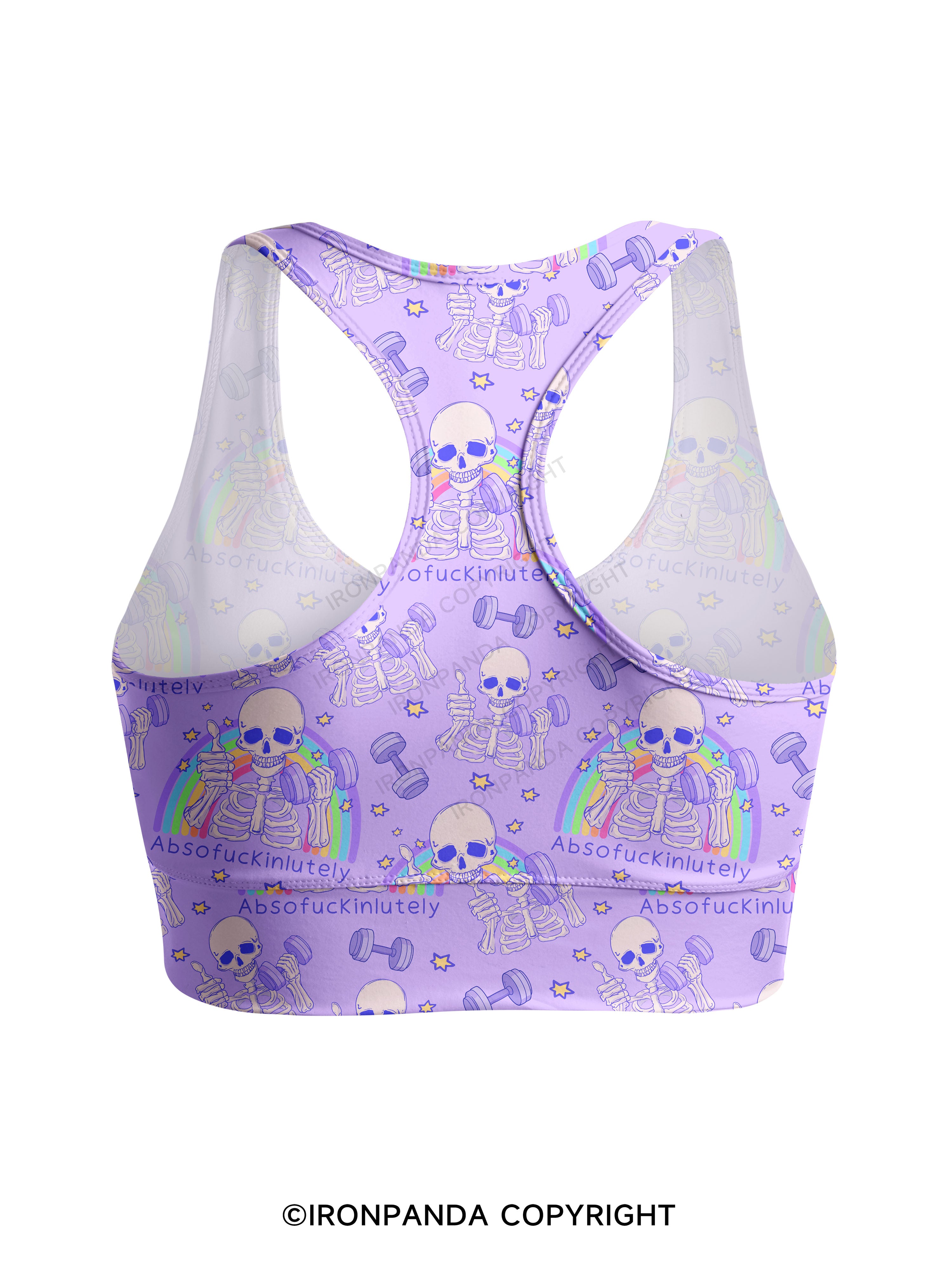 ABSOFUCKINLUTELY GYM SKELETON Racerback Sports Bra