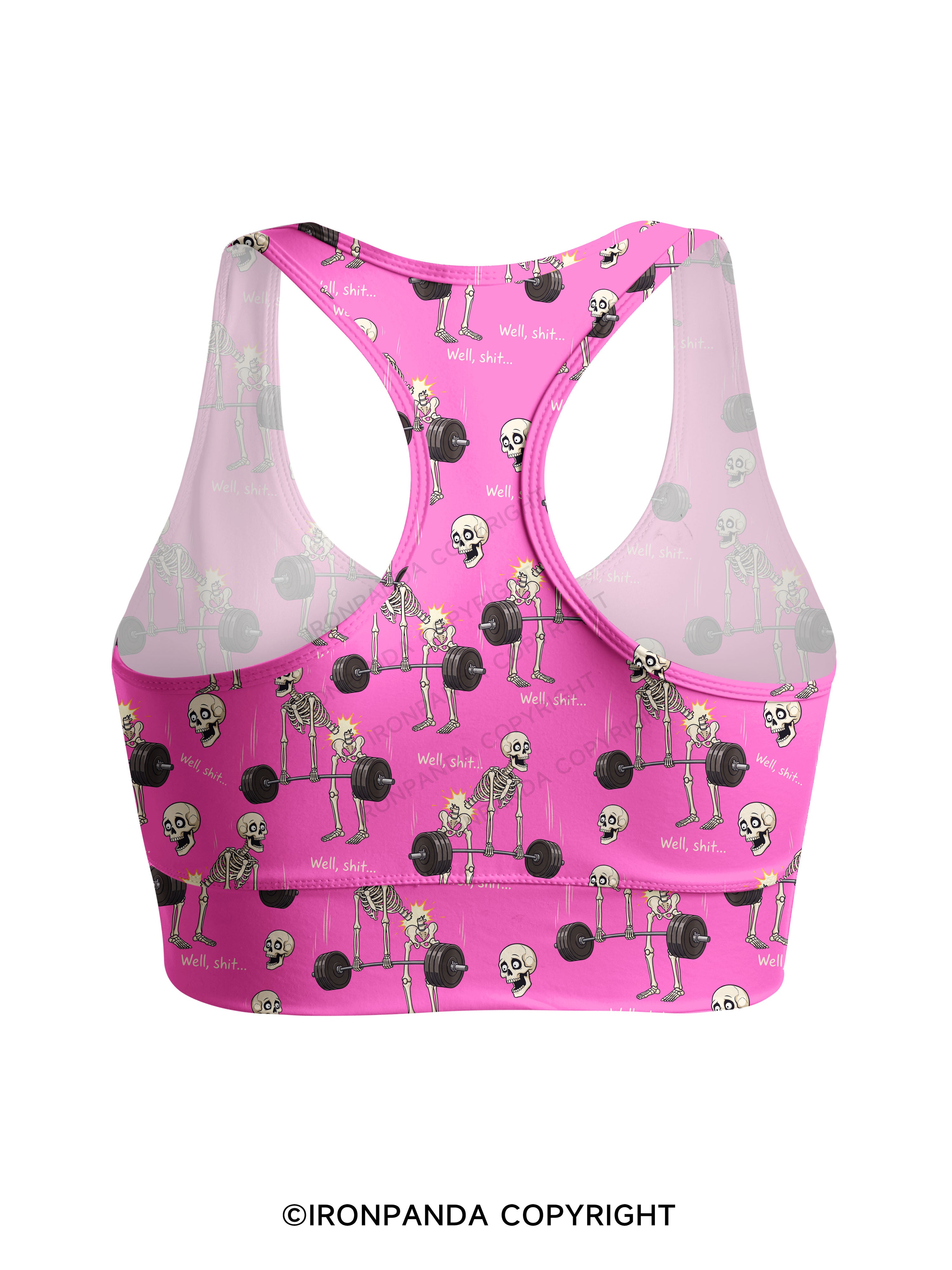 Well Shit Skeleton Deadlift Racerback Sports Bra