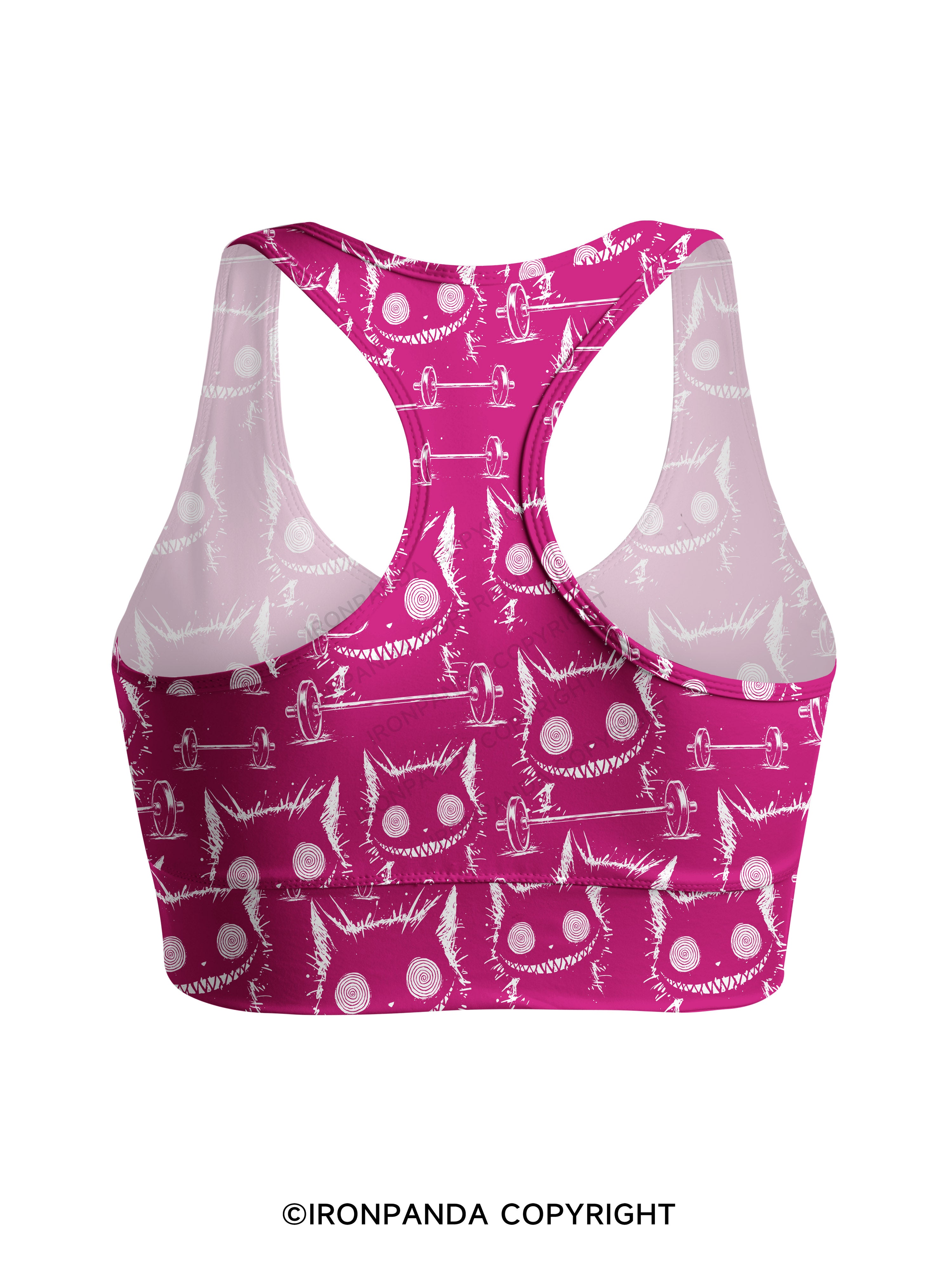 Creepy Cute Cat Racerback Sports Bra