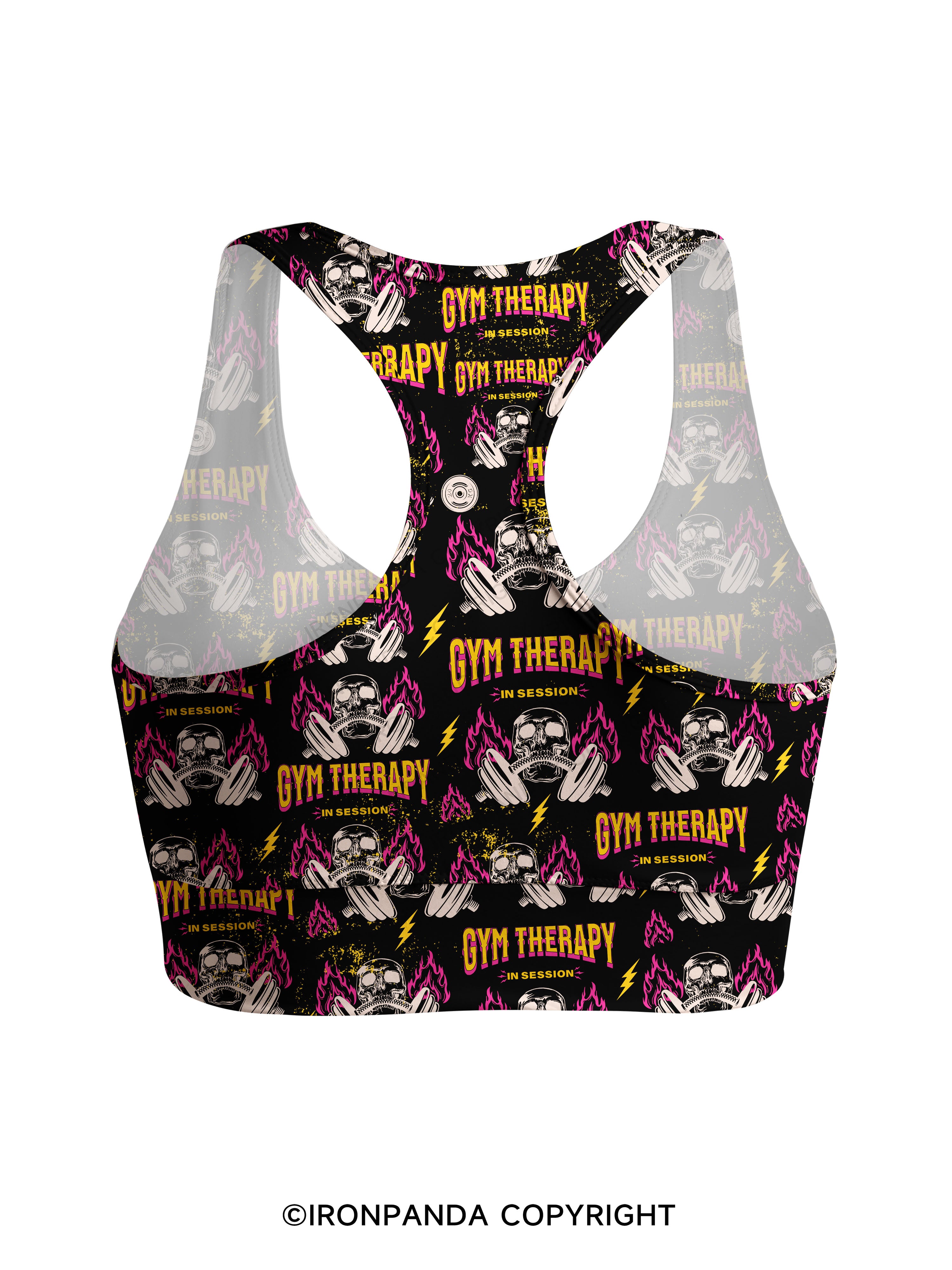 GYM THERAPY IN SESSION Racerback Sports Bra
