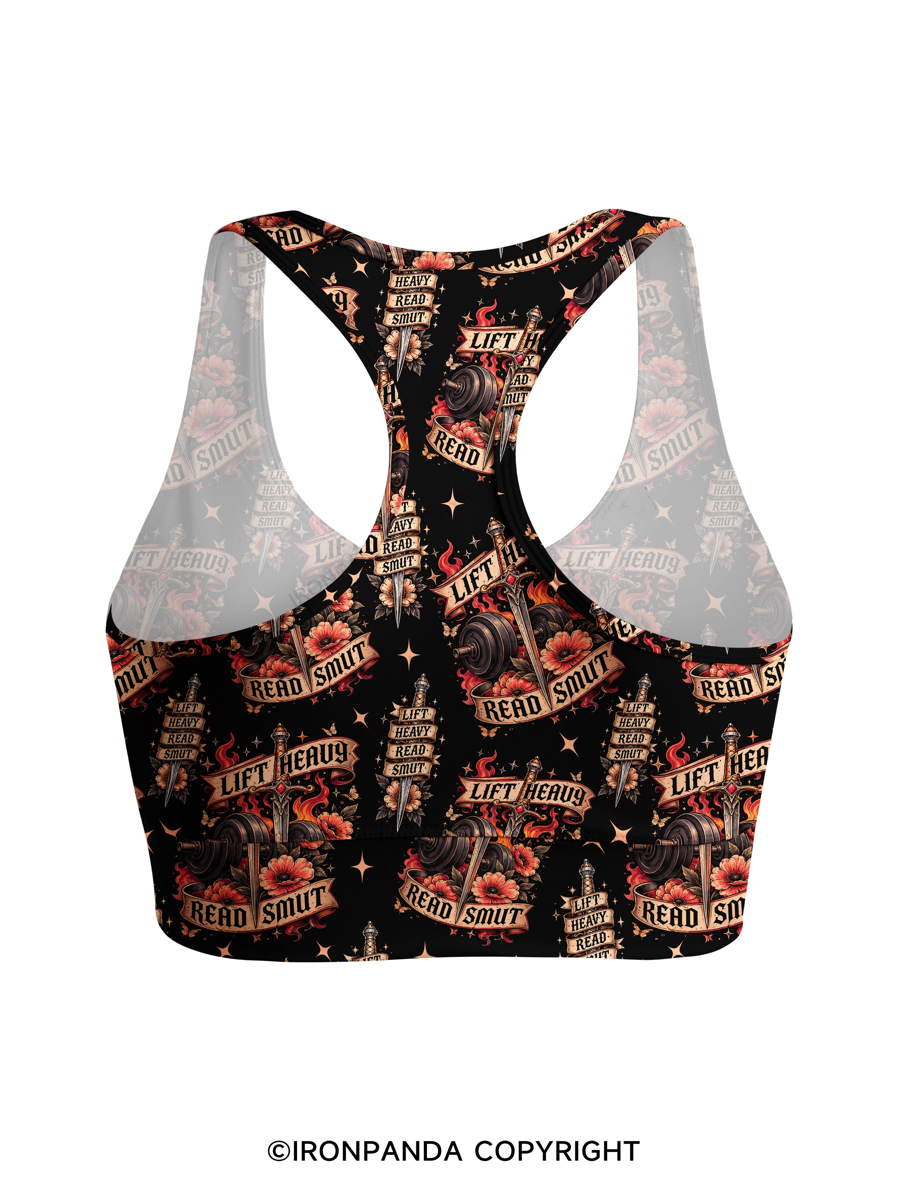 Lift Heavy Read Smut Racerback Sports Bra