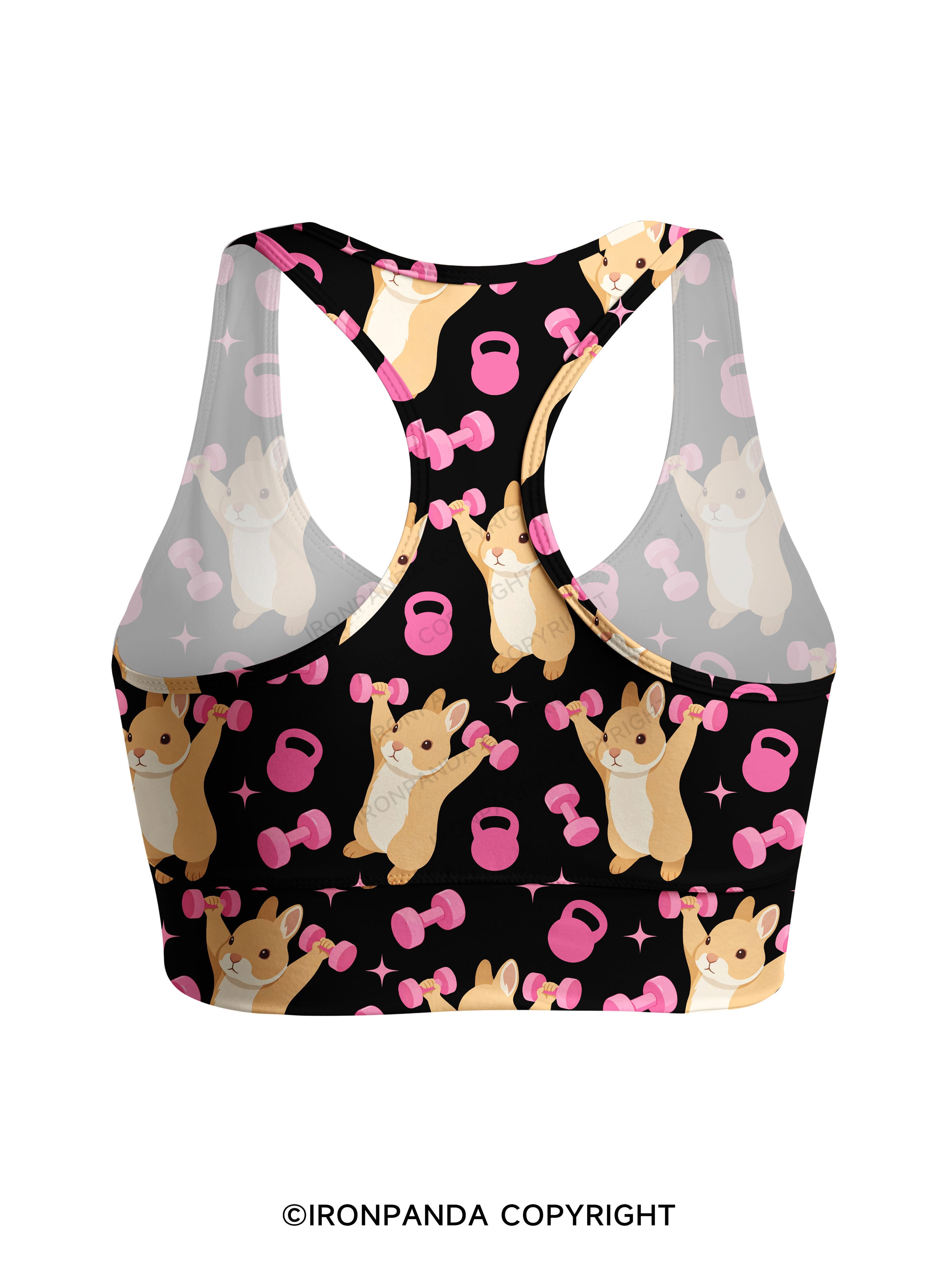 I AM A STRONG BUNNY Racerback Sports Bra