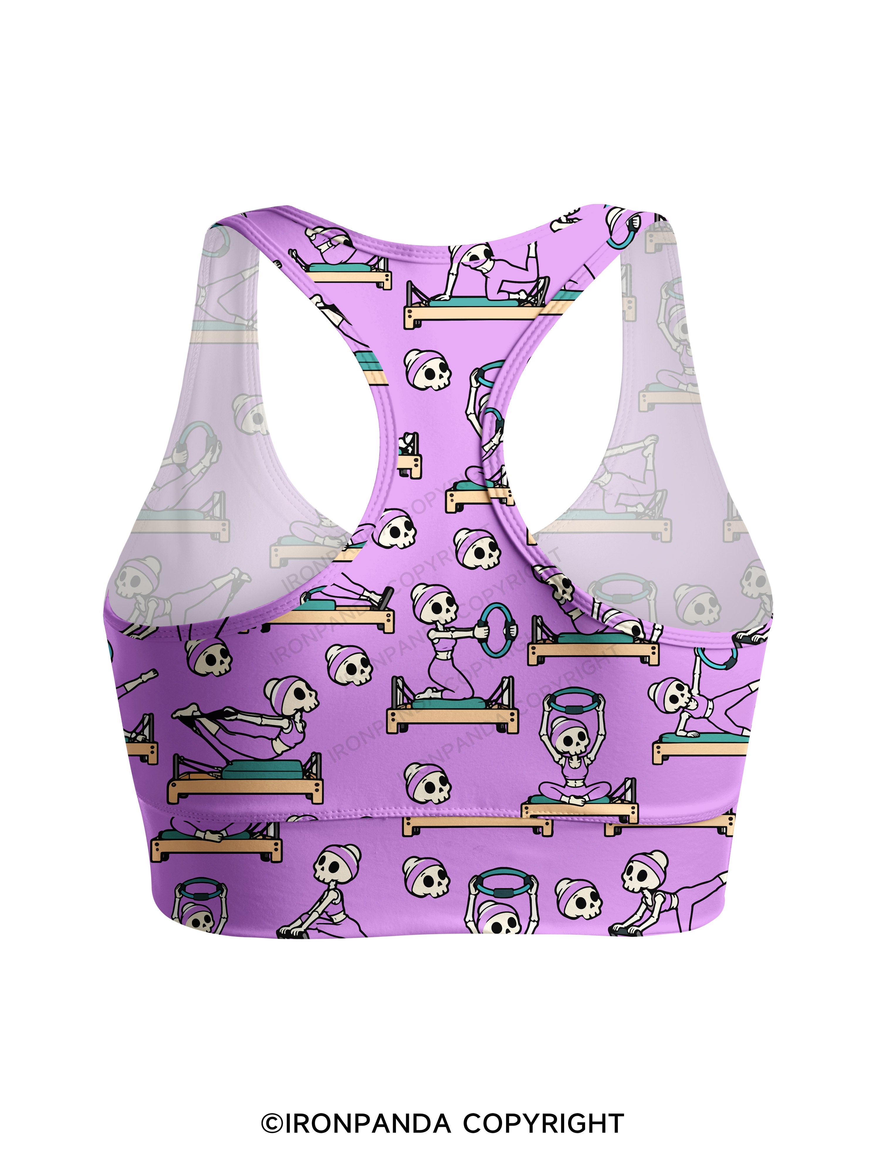 PILATES SKELETON REFORMER WORKOUT FITNESS LOVER Racerback Sports Bra