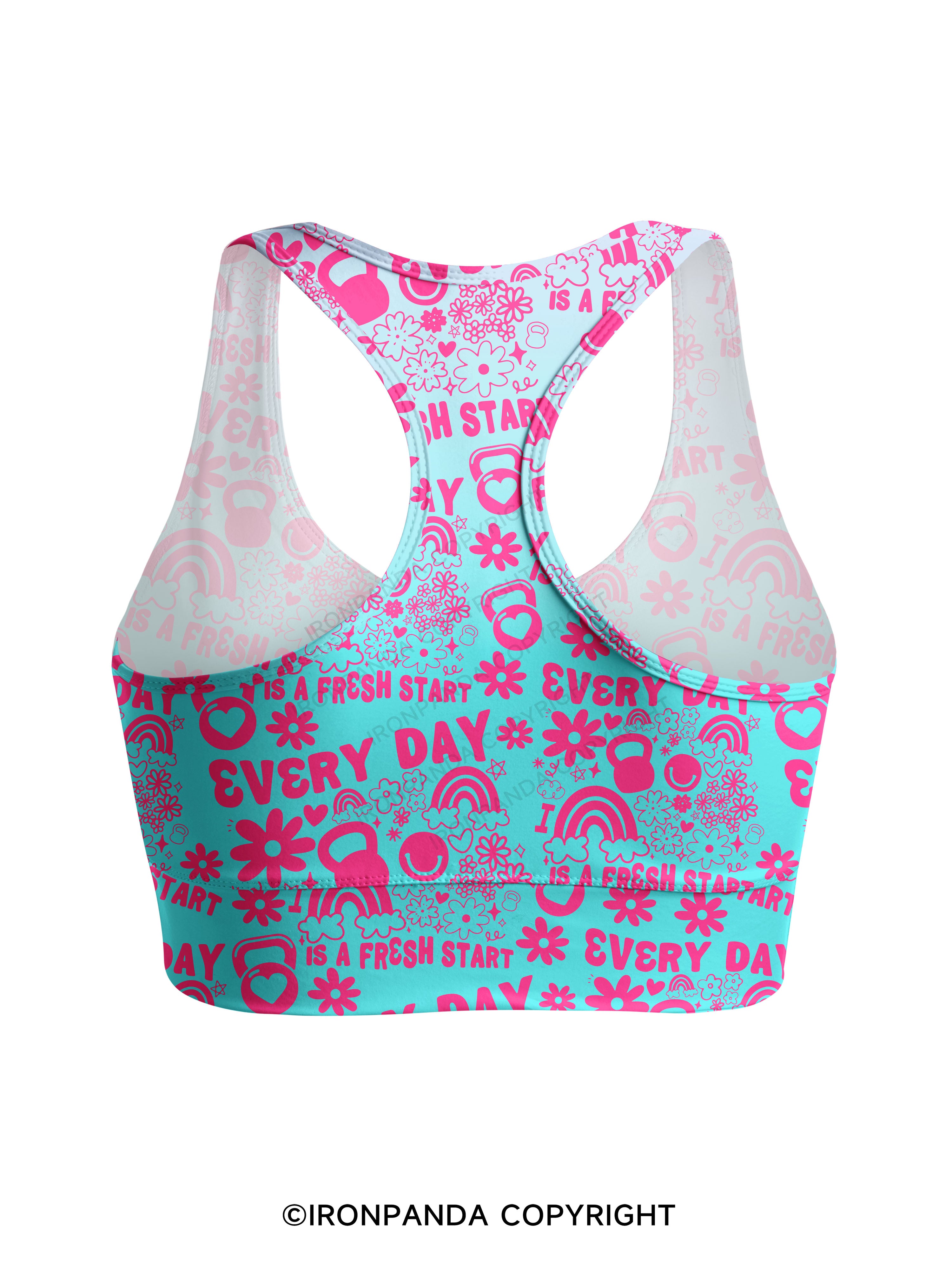 Every Day Is a Fresh Start Racerback Sports Bra