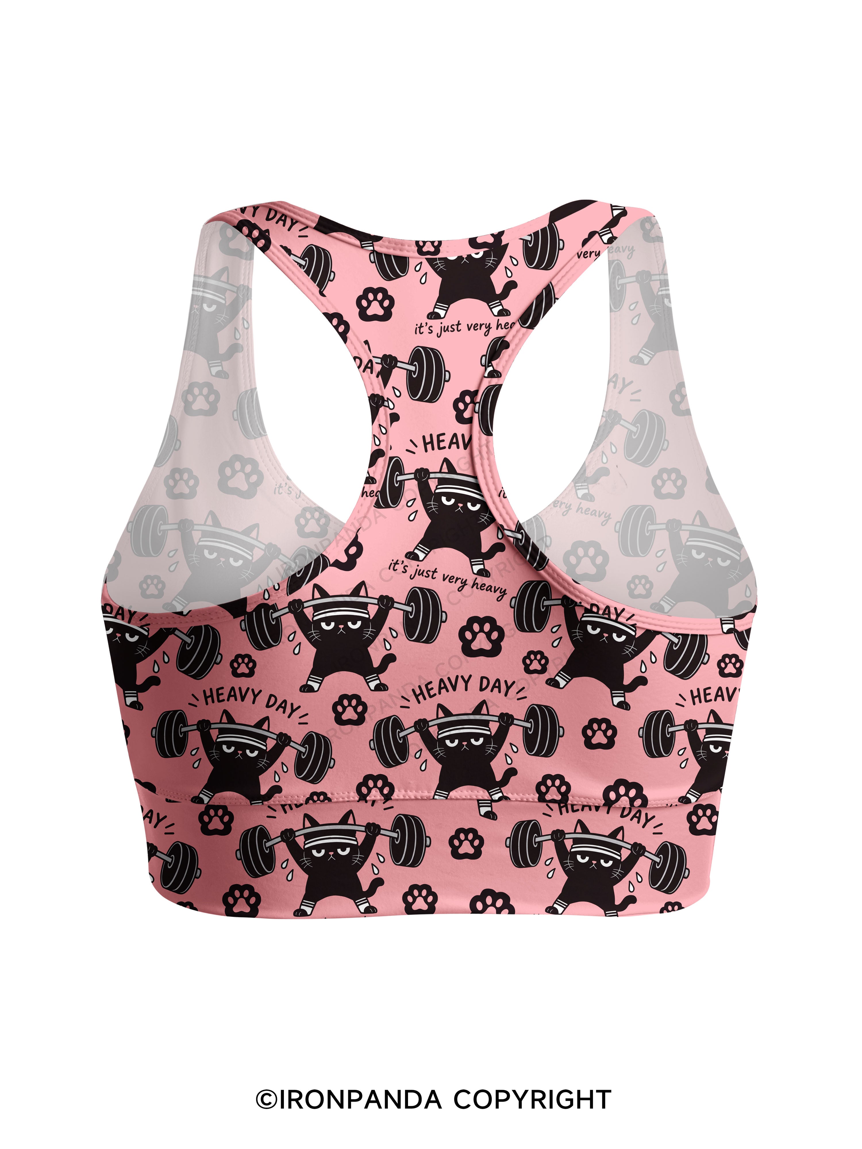 HEAVY DAY IT'S JUST VERY HEAVY Racerback Sports Bra