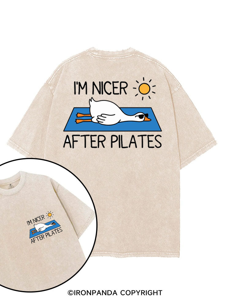 I'M NICER AFTER PILATES GYM GOOSE printed Gym Shirt
