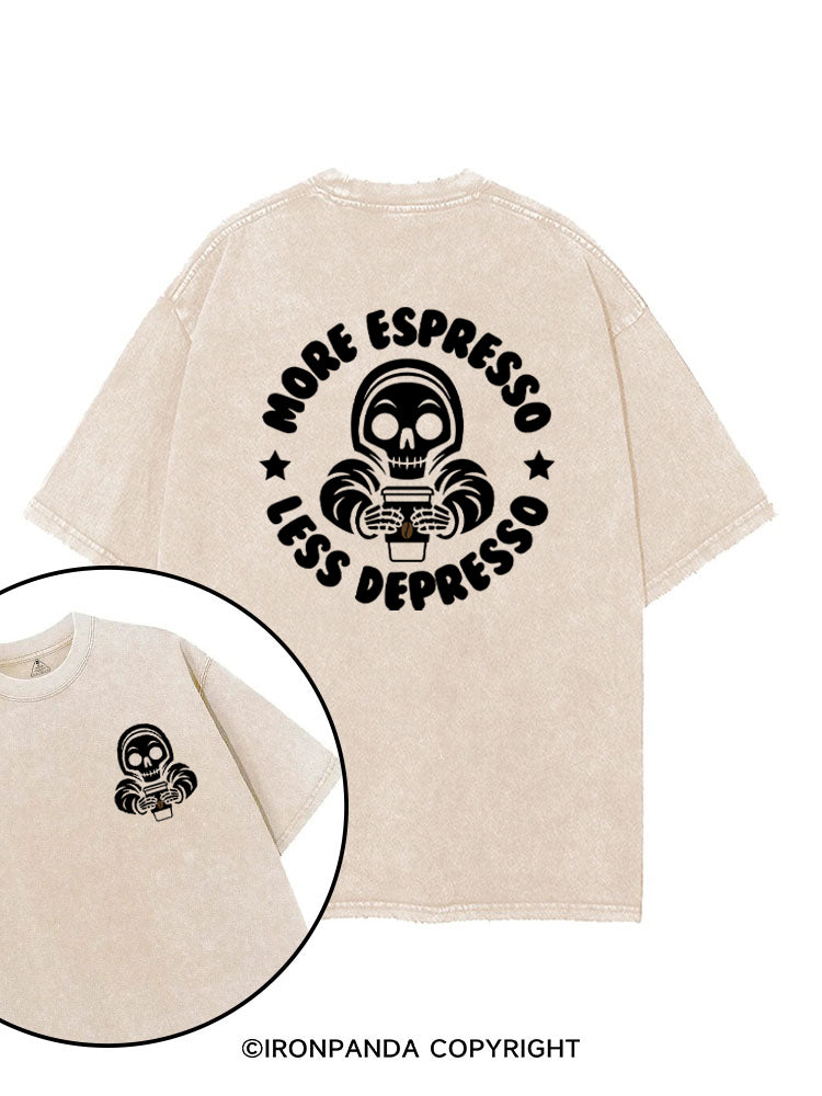 More Espresso Less Depresso printed Gym Shirt