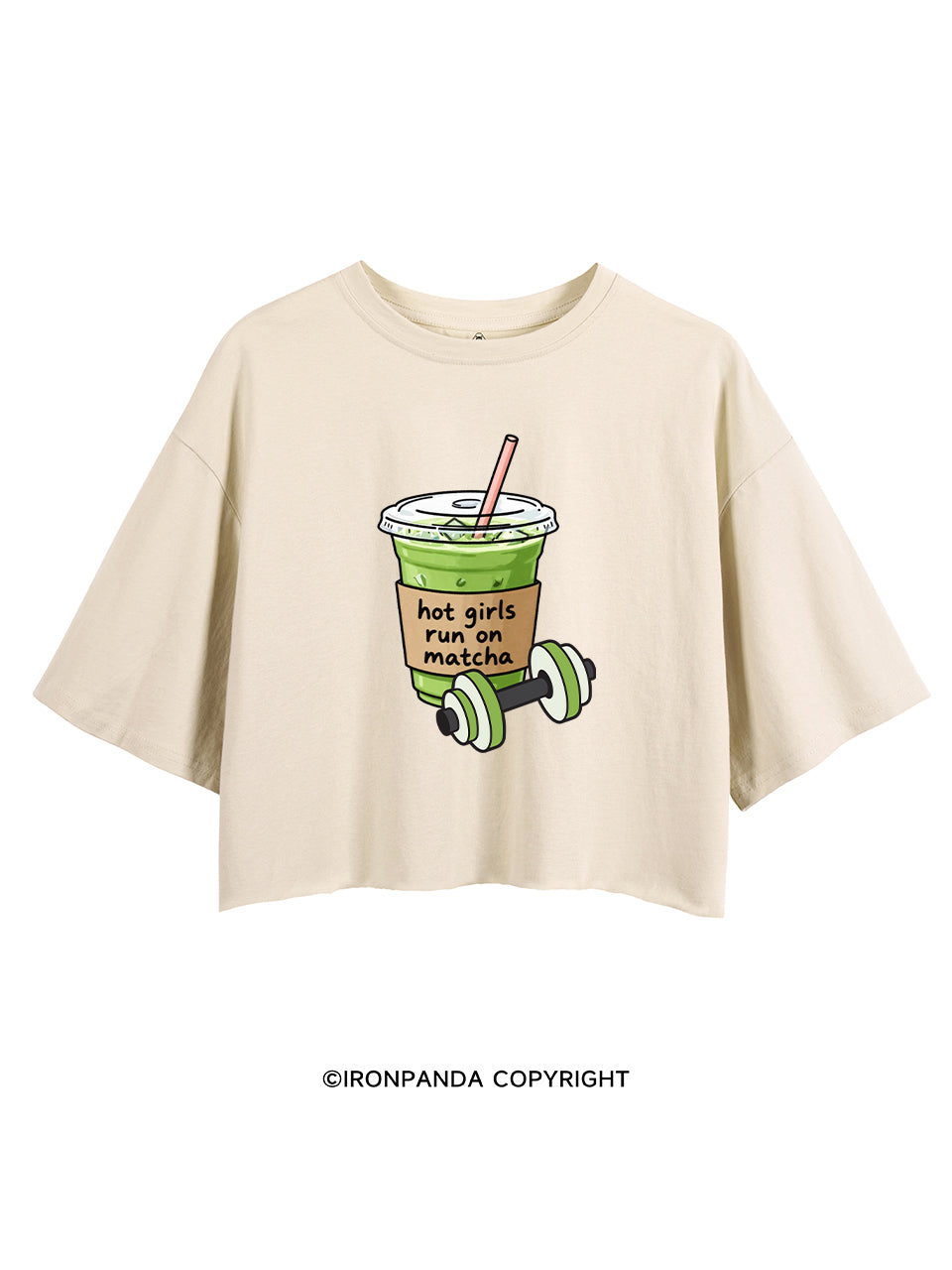 HOT GIRLS RUN ON MATCHA CROP TOPS