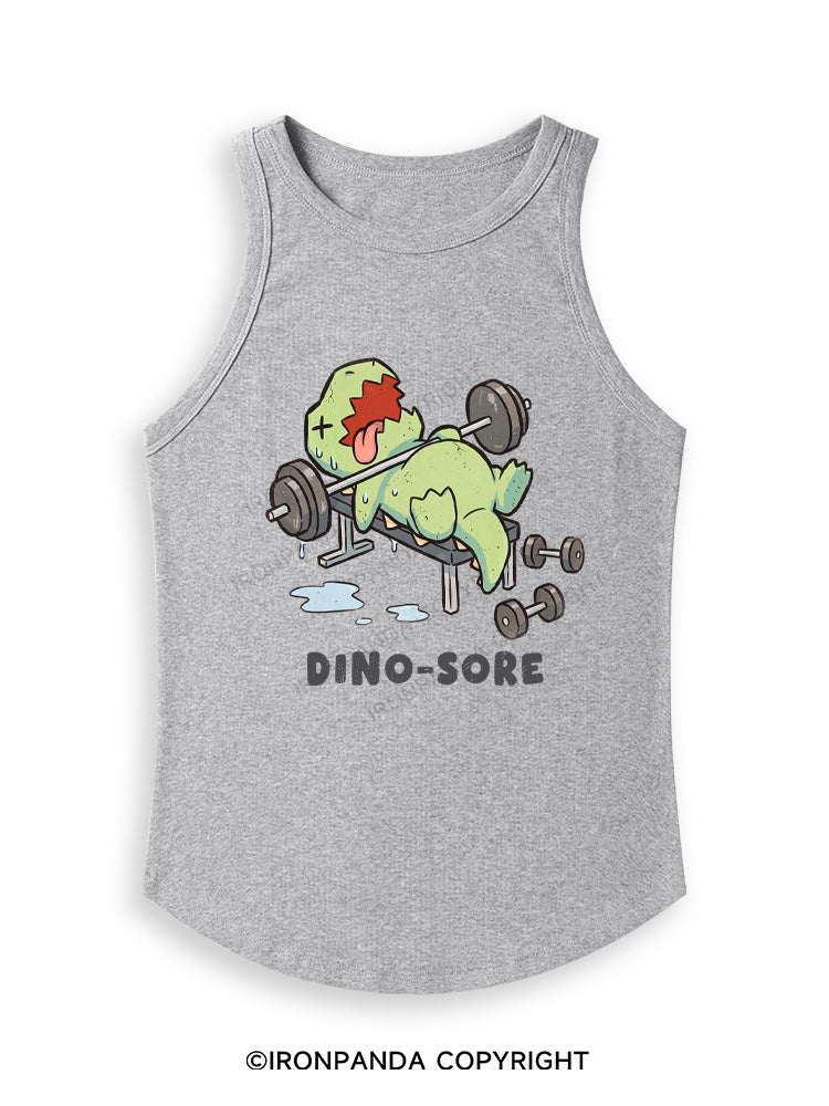 DINO-SORE FUNNY Fitted Tank Top