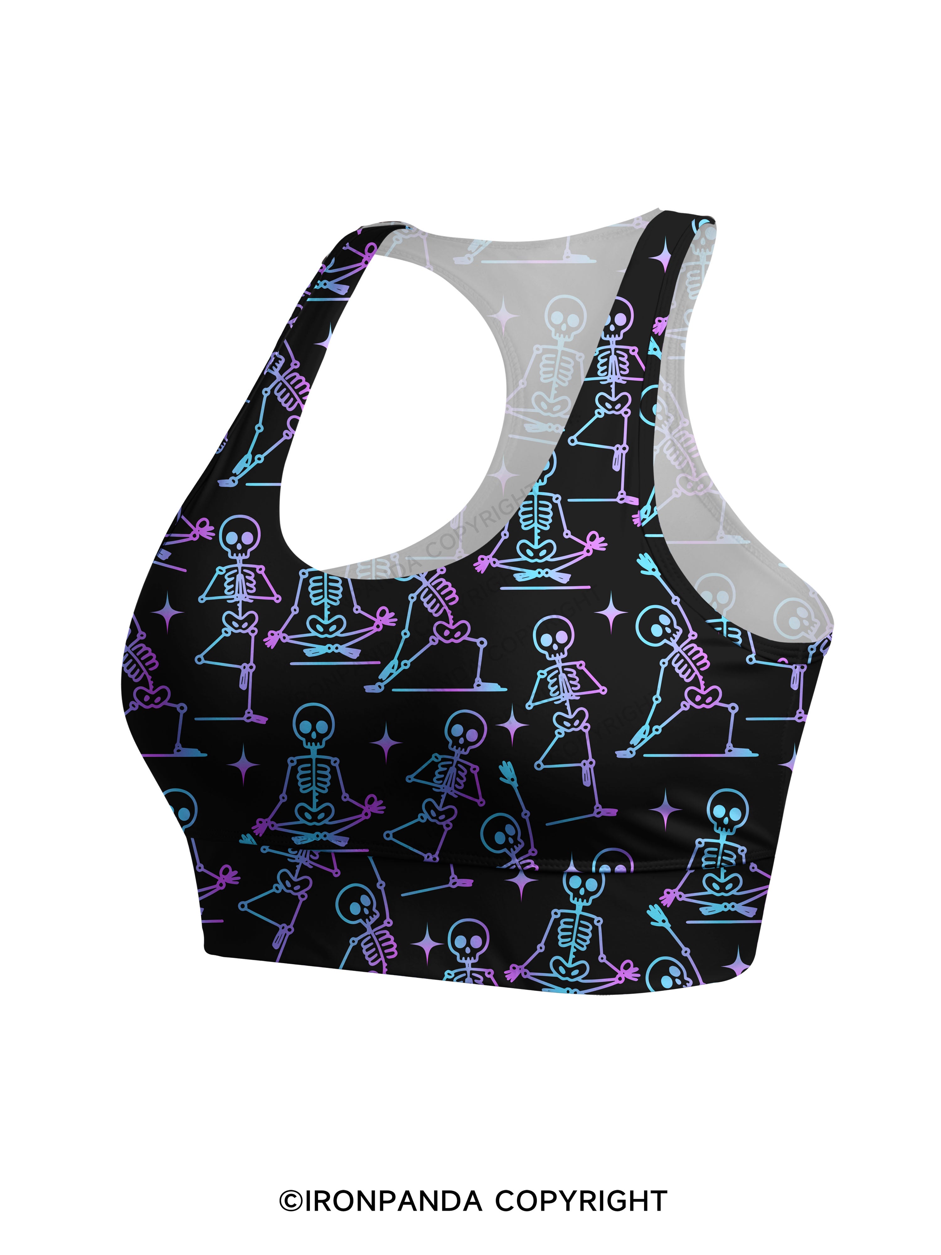 ZEN TO THE BONE SKELETON Racerback Sports Bra