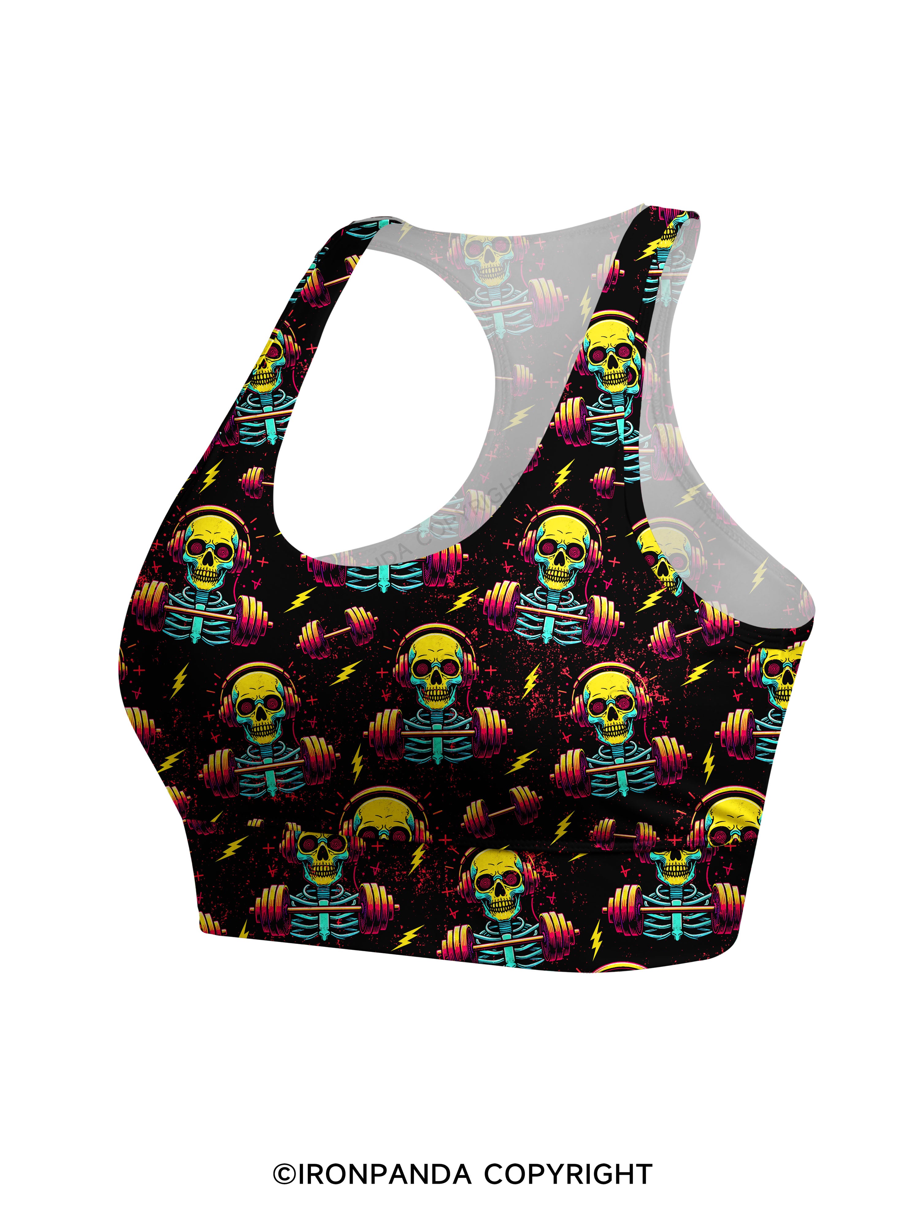 DEAD SERIOUS ABOUT LIFTING Racerback Sports Bra