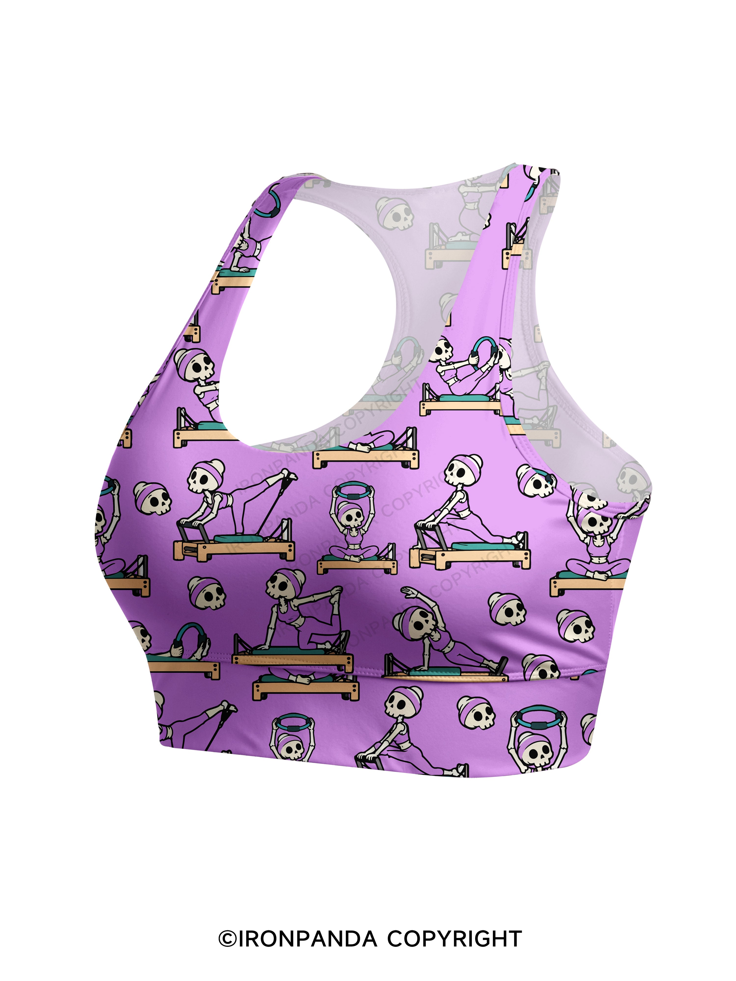 PILATES SKELETON REFORMER WORKOUT FITNESS LOVER Racerback Sports Bra