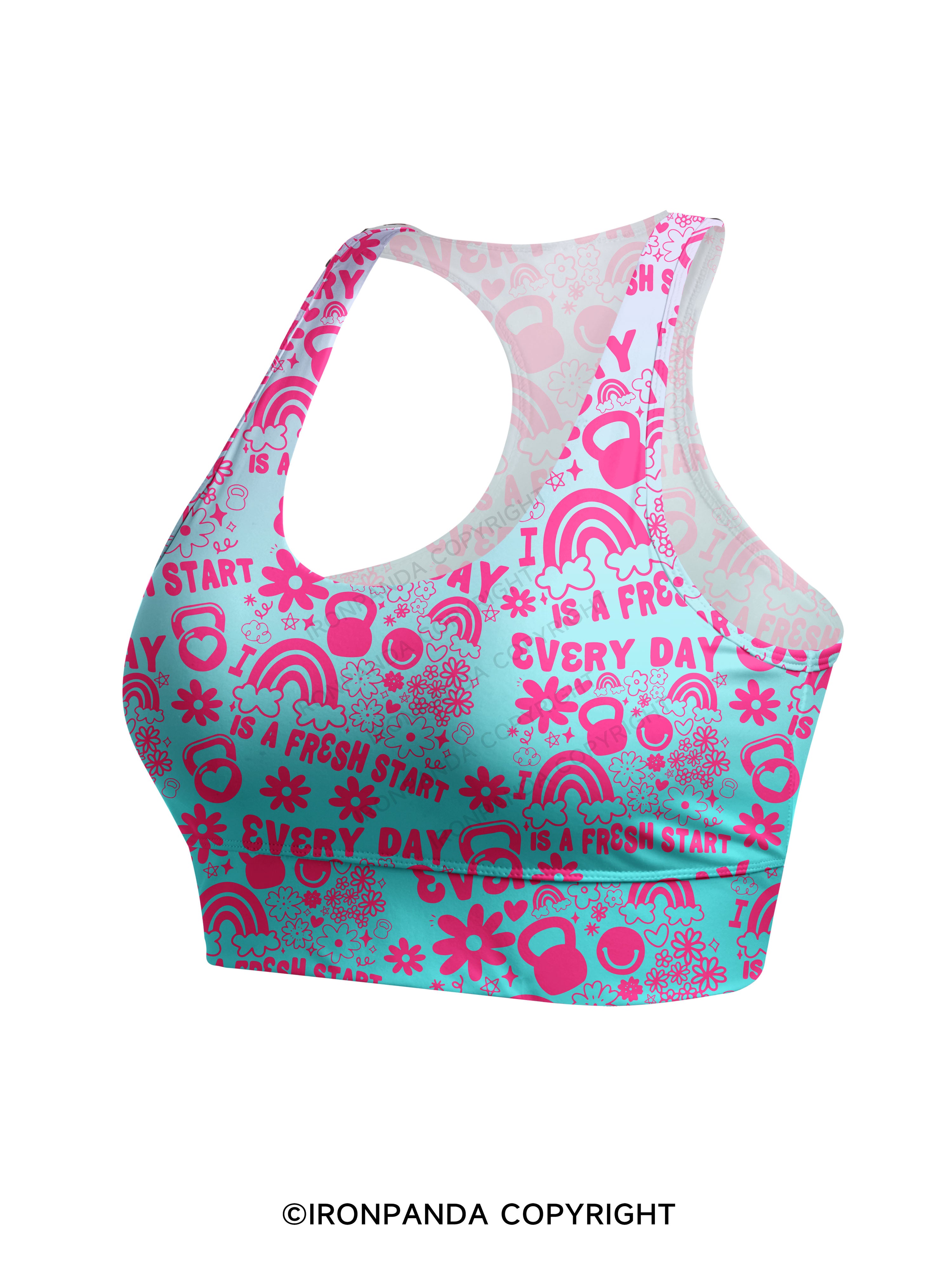 Every Day Is a Fresh Start Racerback Sports Bra