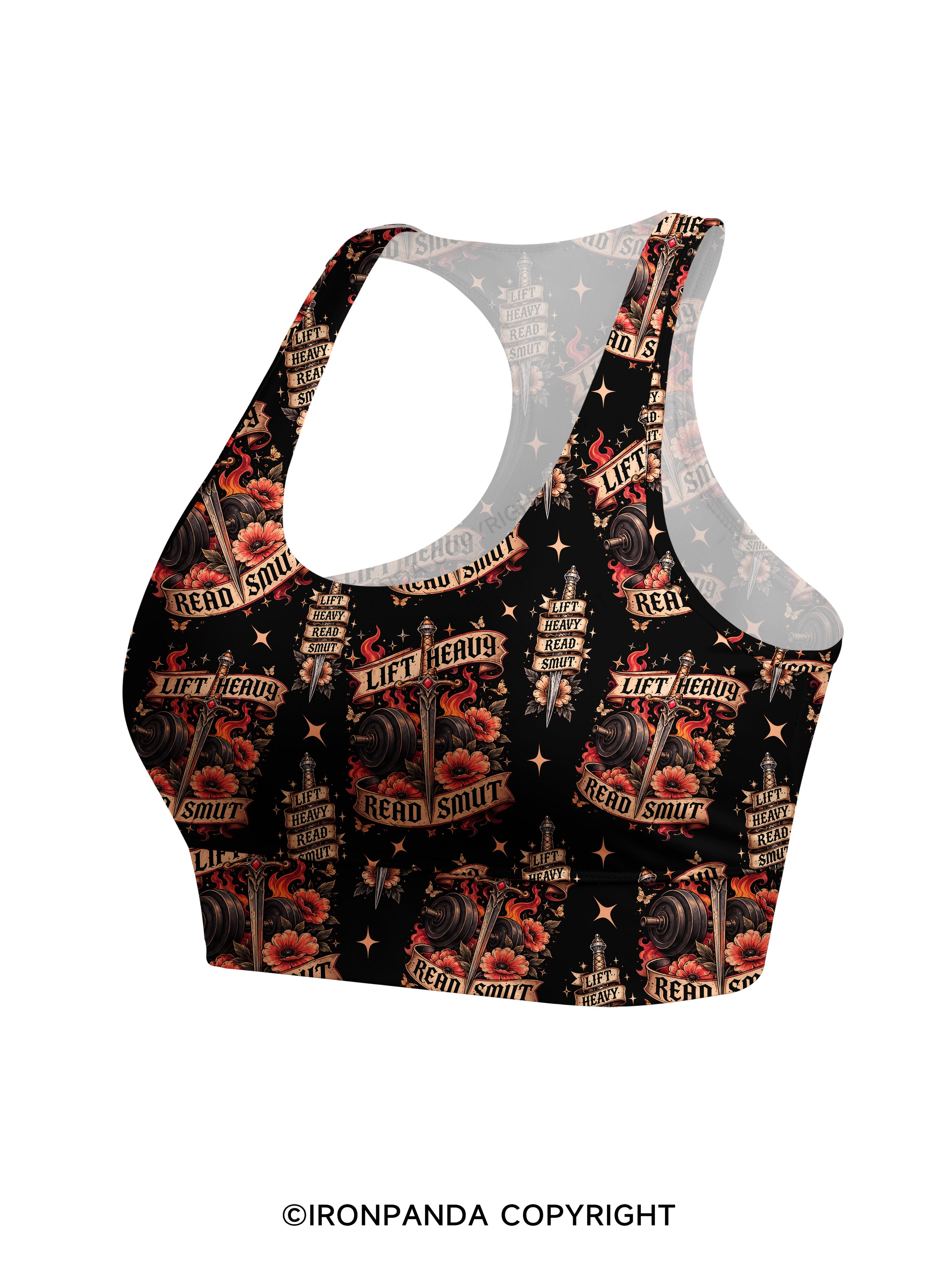 Lift Heavy Read Smut Racerback Sports Bra