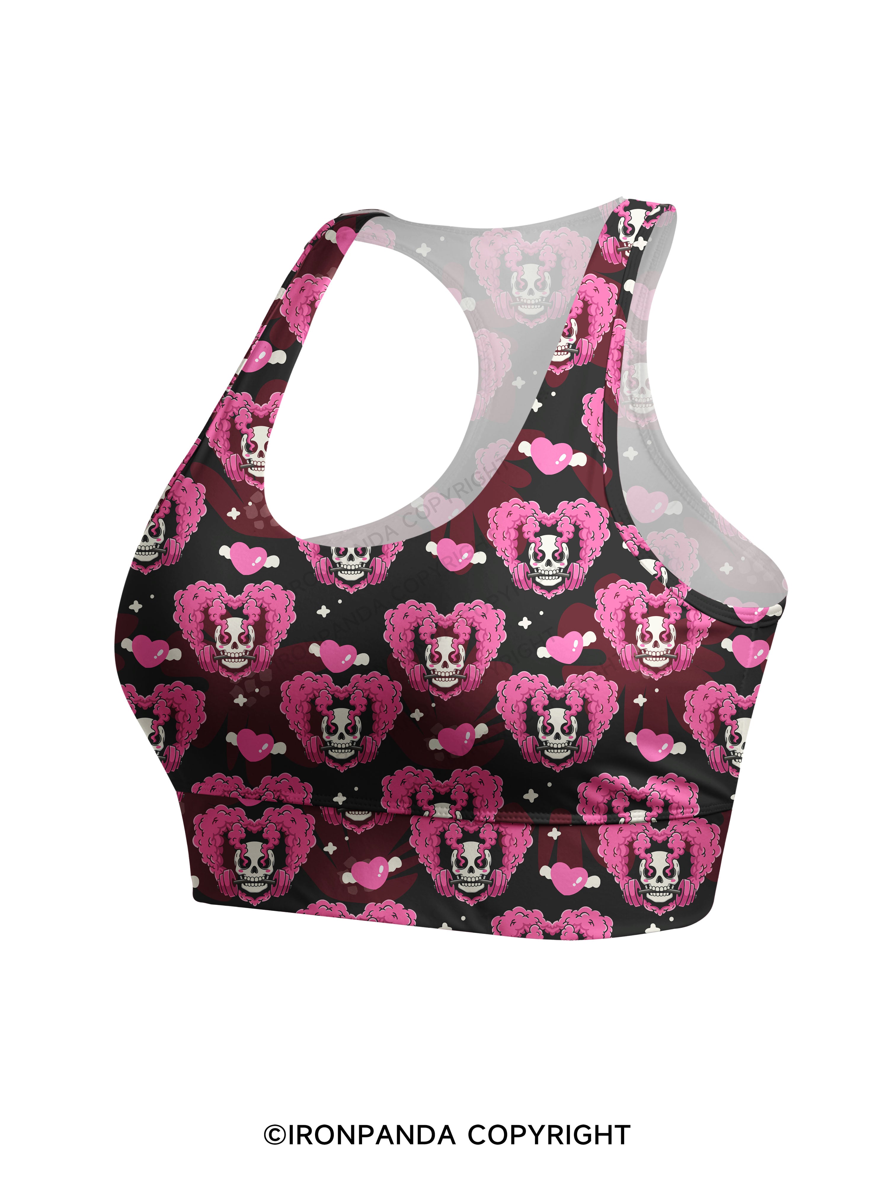 gym heart Racerback Sports Bra
