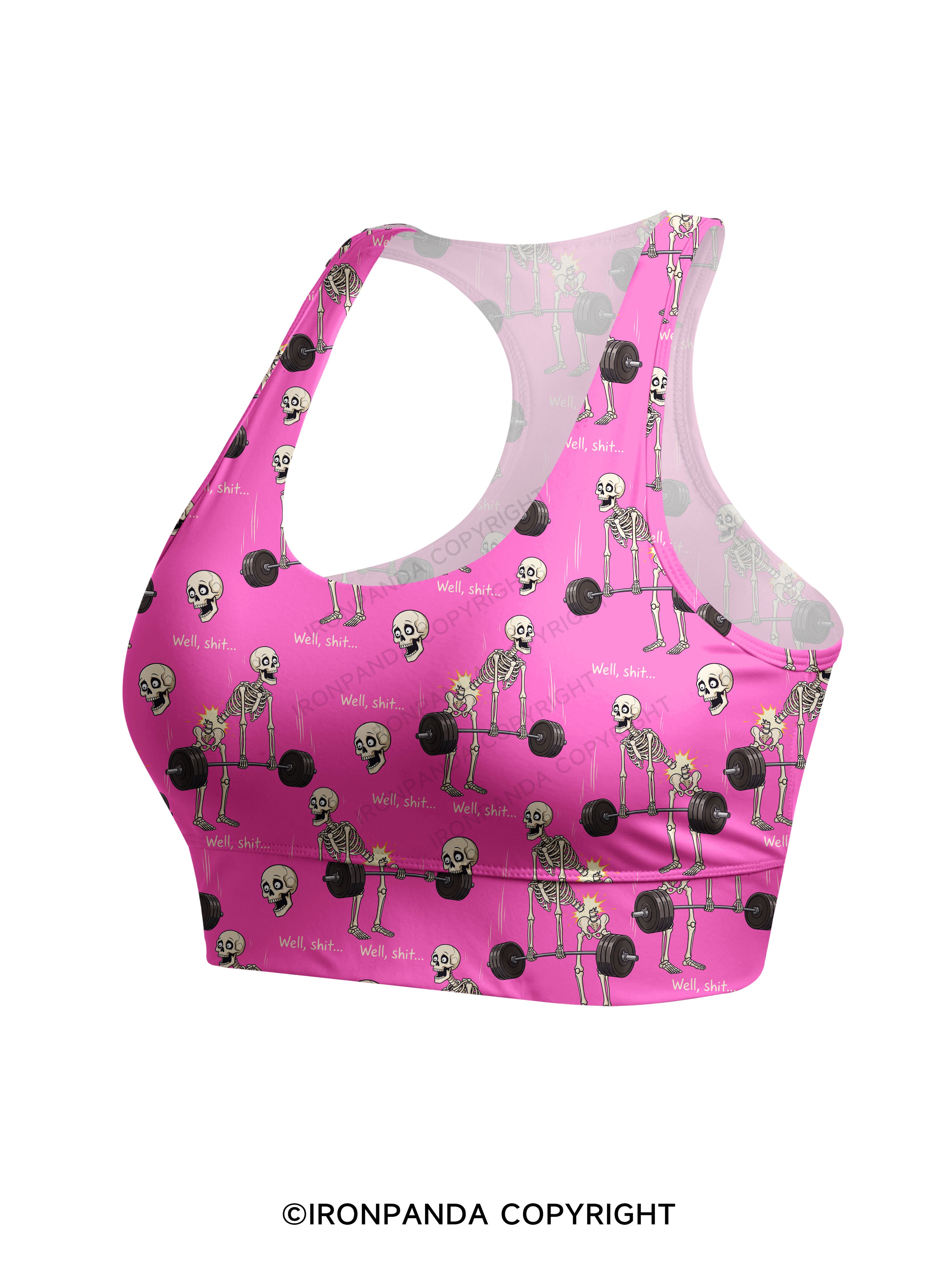 Well Shit Skeleton Deadlift Racerback Sports Bra