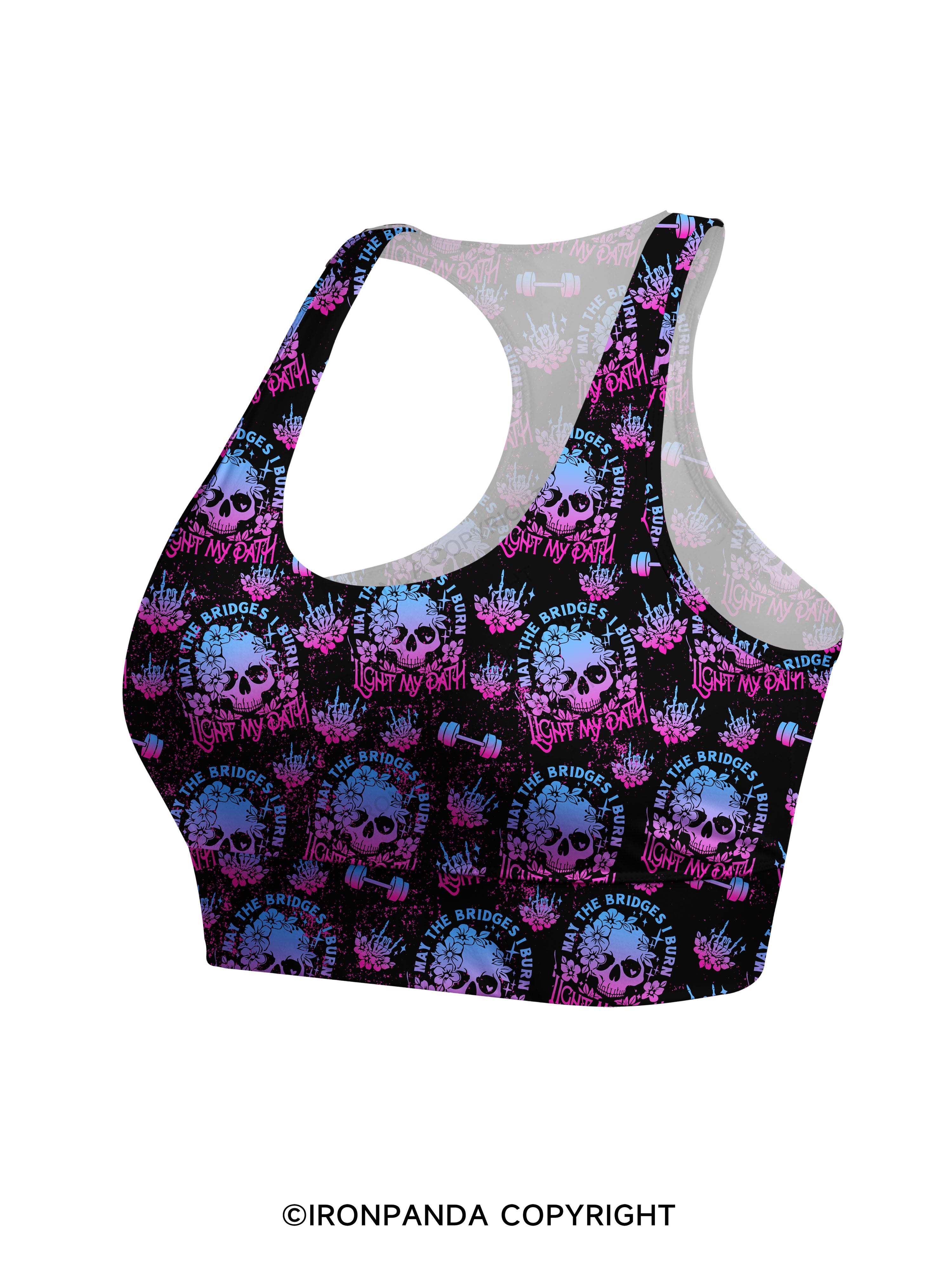 May The Bridges I Burn Light The Way Racerback Sports Bra