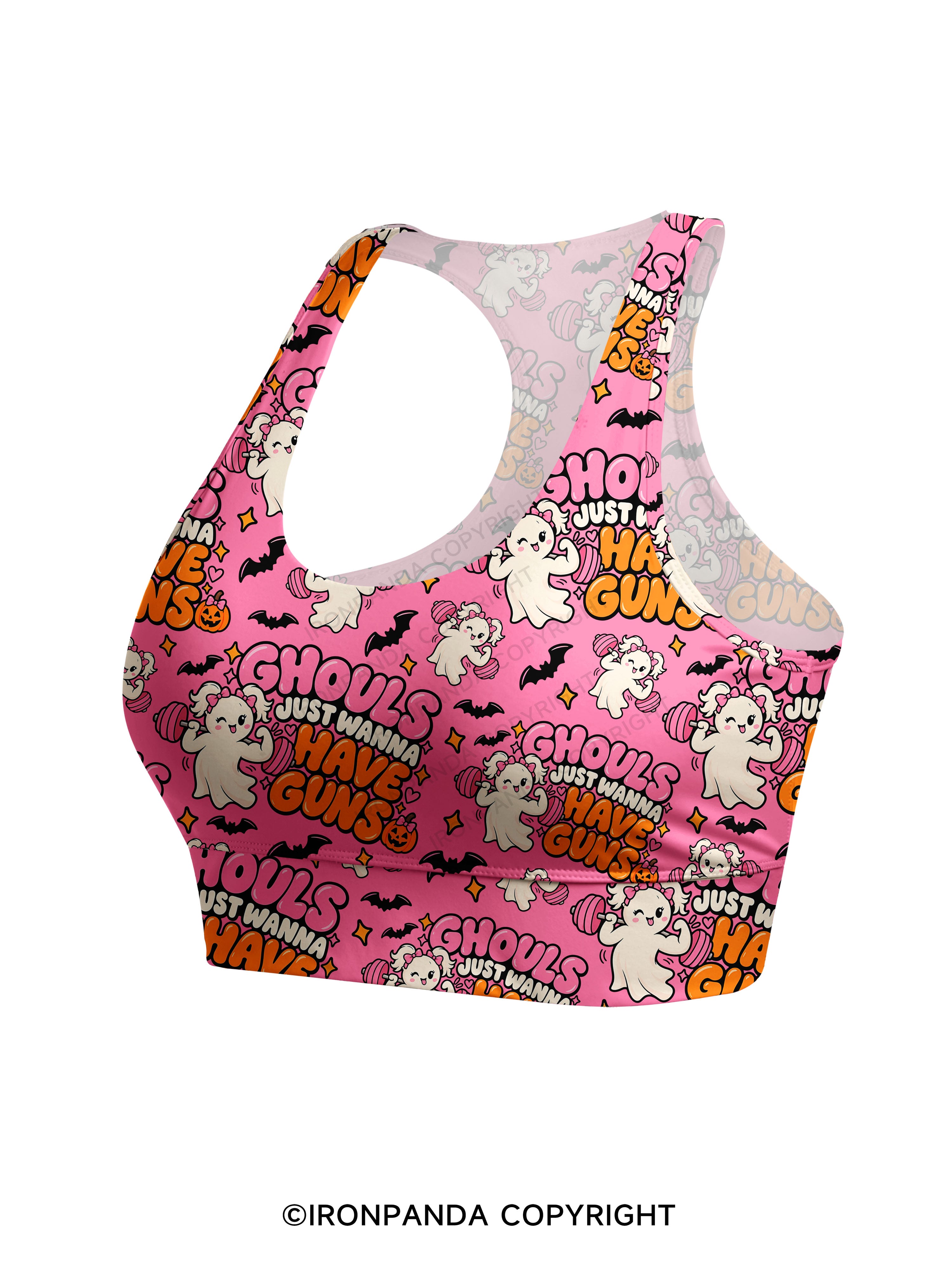 GHOULS JUST WANNA HAVE GUNS Racerback Sports Bra