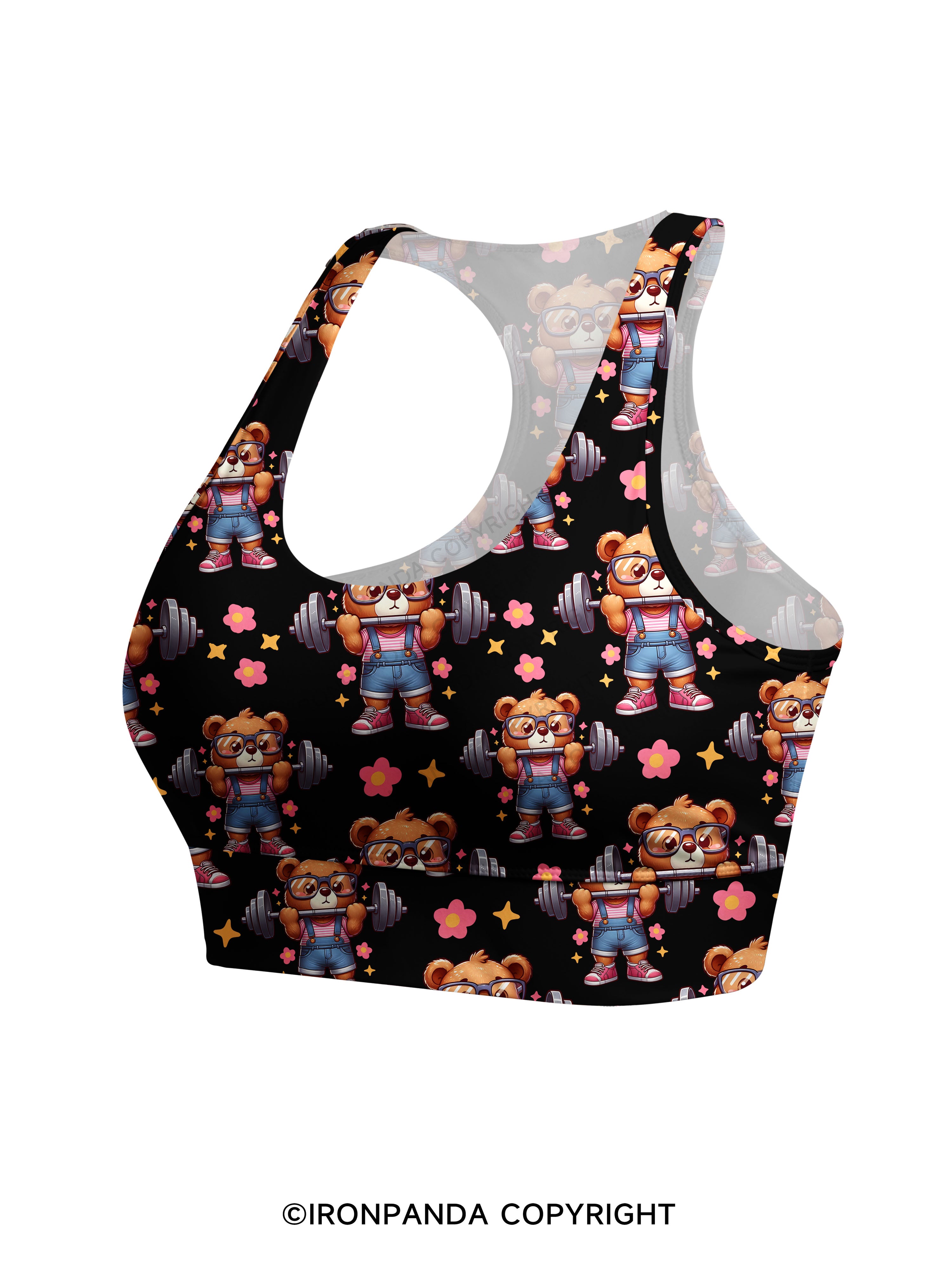 KINDA STRONG, SORTA FLUFFY Racerback Sports Bra