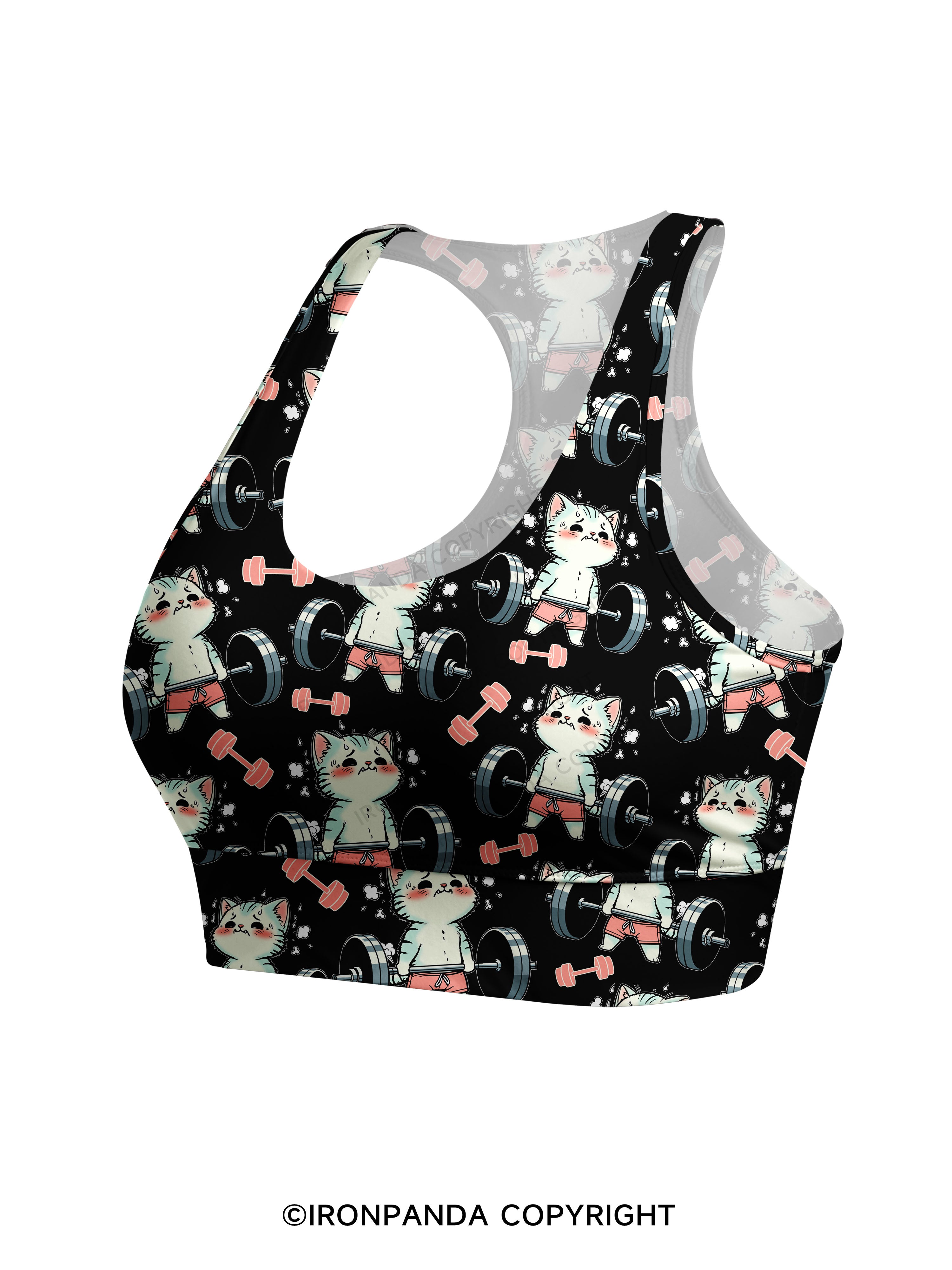 don't fart cat Racerback Sports Bra