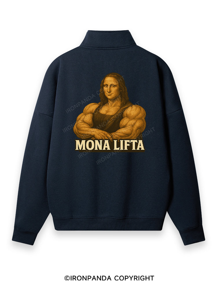 Mona Lifta Back Printed Quarter-Zip Fleece Sweatshirt