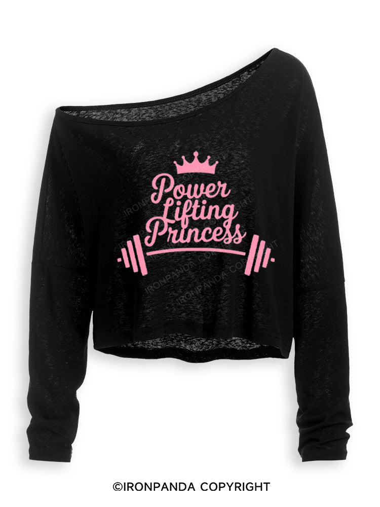 Powerlifting Princess! Off Shoulder Long Sleeve Crop Top