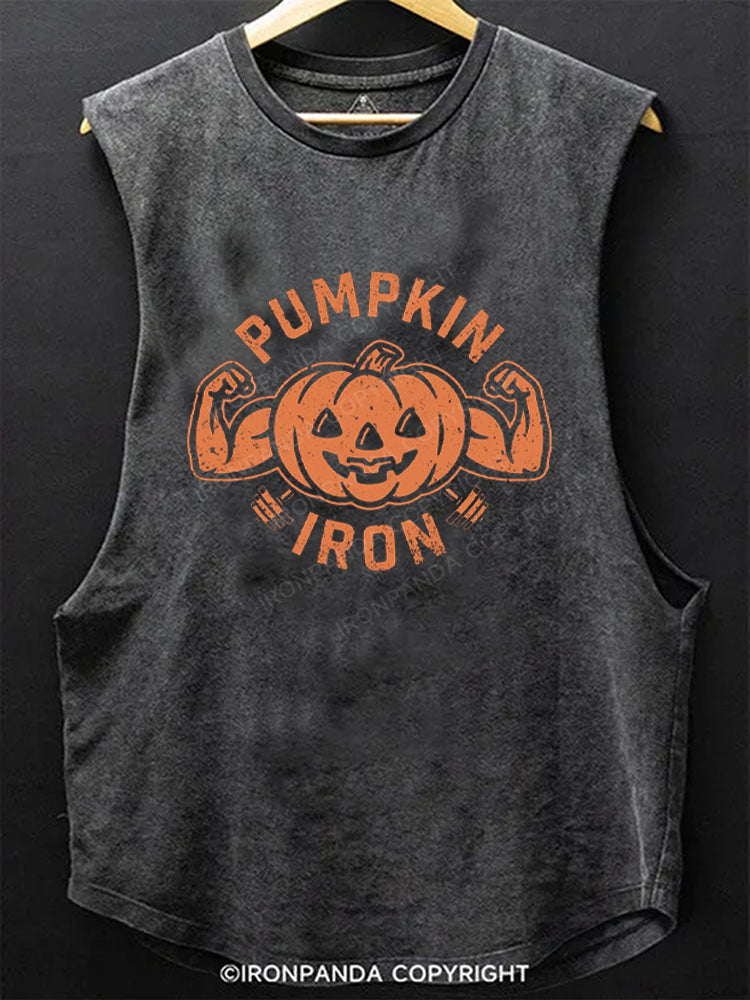 Pumpkin Iron Funny Scoop Bottom Cotton Tank