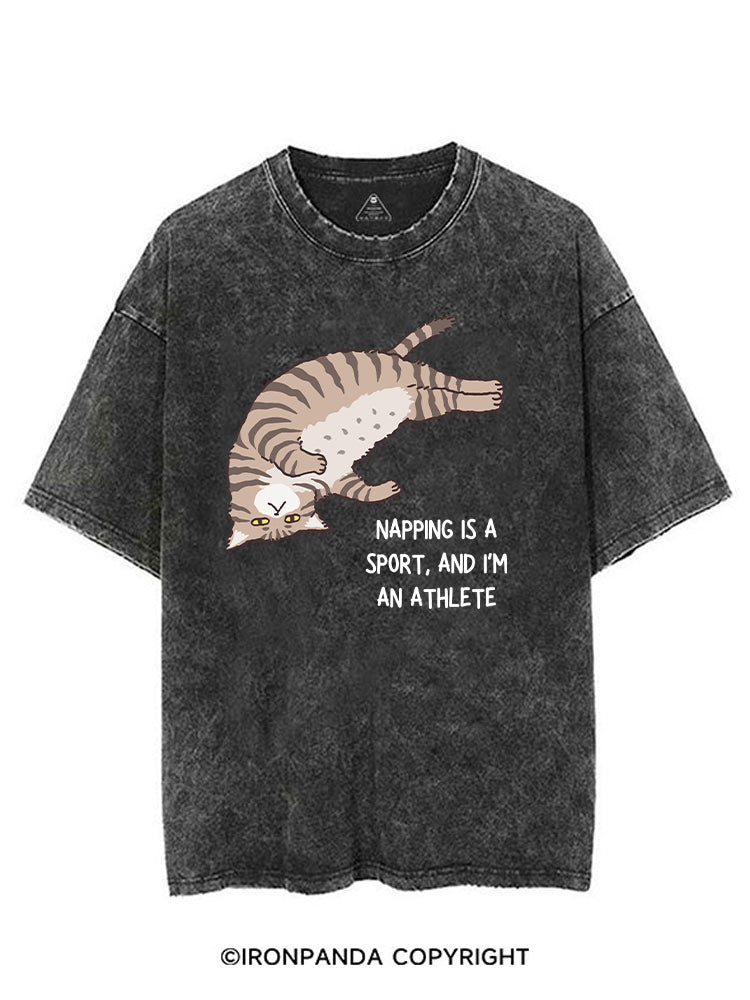 NAPPING IS A SPORT, AND I'M AN ATHLETE VINTAGE GYM SHIRT