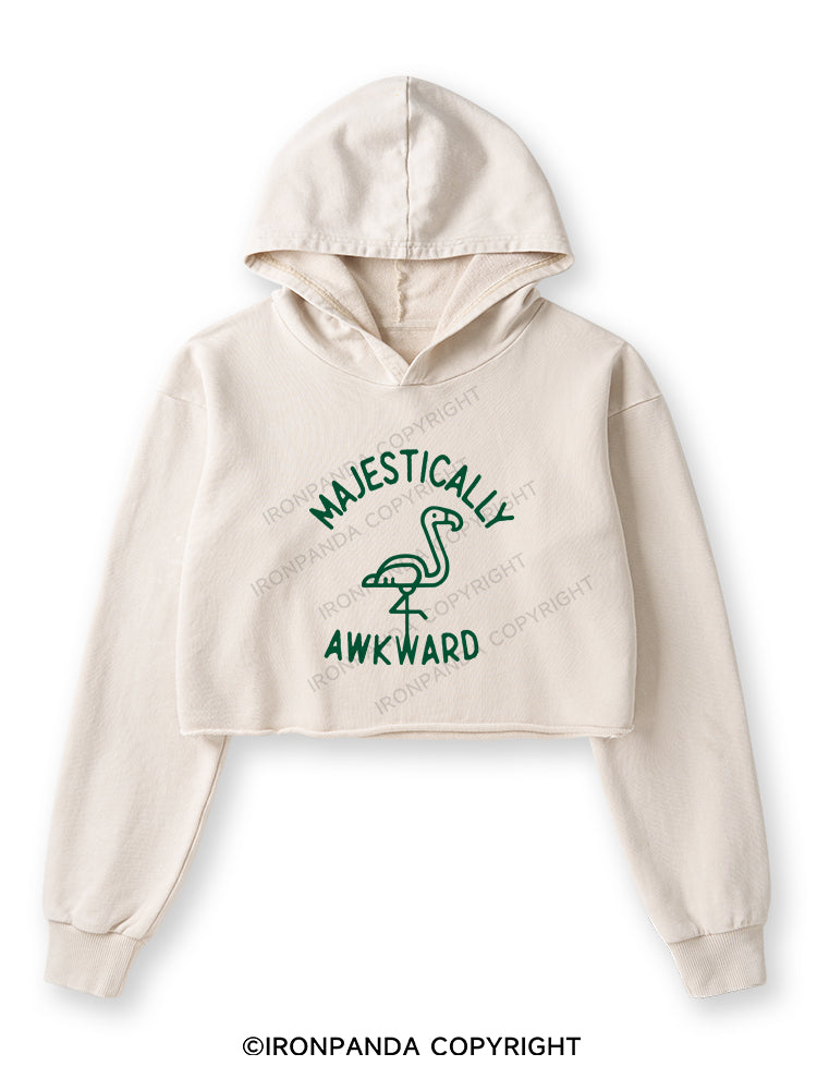 MAJESTICALLY AWKWARD Washed Crop Hoodie