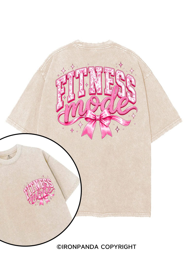 FITNESS MODE PINK GYM printed Gym Shirt