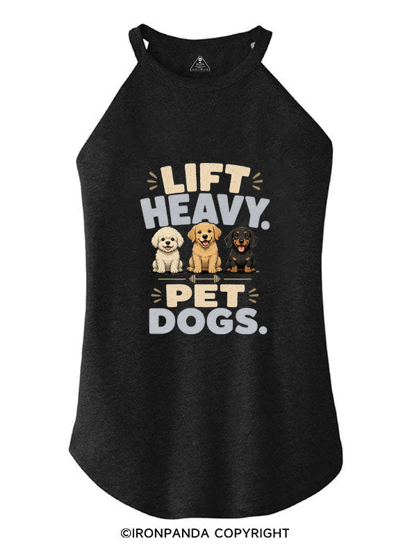 LIFT HEAVY PET DOGS FUNNY GYM ROCKER COTTON TANK