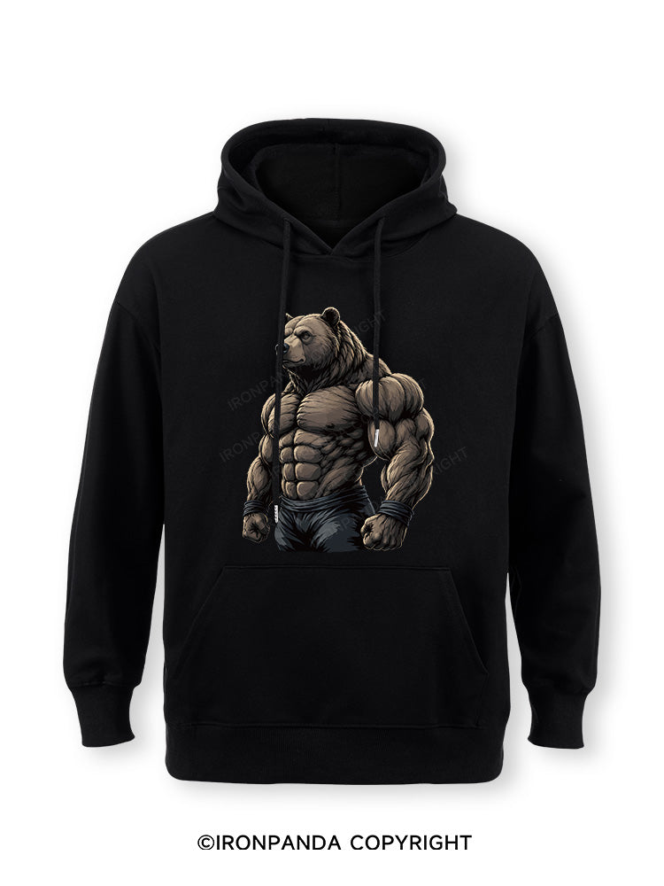Muscular Bear Bodybuilder Performance Classic Gym Hoodie
