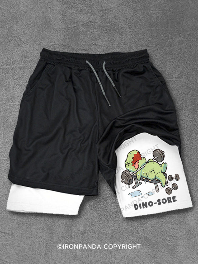 DINO-SORE FUNNY Performance Training Shorts