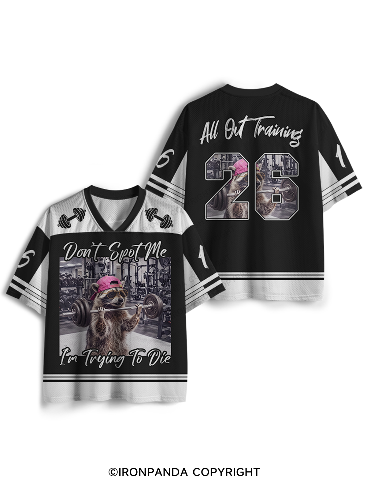 Don't Spot Me Raccoon Weightlifting Mesh Jersey