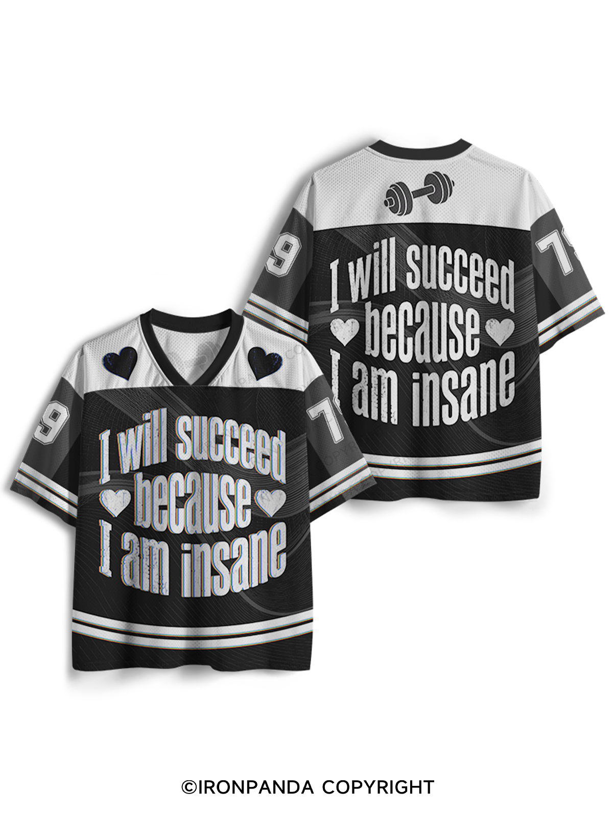 I WILL SUCCEED BECAUSE I AM INSANE Mesh Jersey