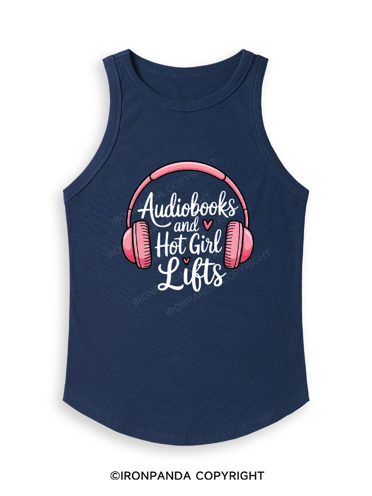 AUDIOBOOKS AND HOT GIRL LIFTS Fitted Tank Top