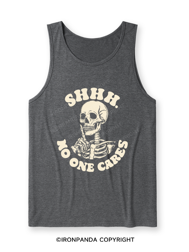 SHHH NO ONE CARES Ultra Soft Heather Tank