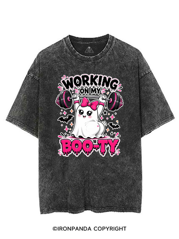 WORKING ON MY BOO-TY CUTE GYM GHOST VINTAGE GYM SHIRT