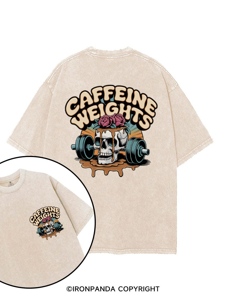 Caffeine weights skeleton printed Gym Shirt