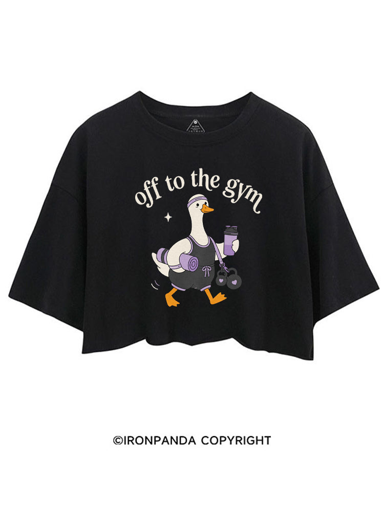 OFF TO THE GYM SILLY GOOSE CROP TOPS