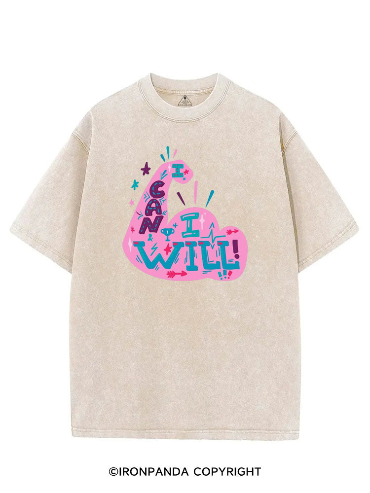 I CAN AND I WILL STRONG MUSCLE VINTAGE GYM SHIRT