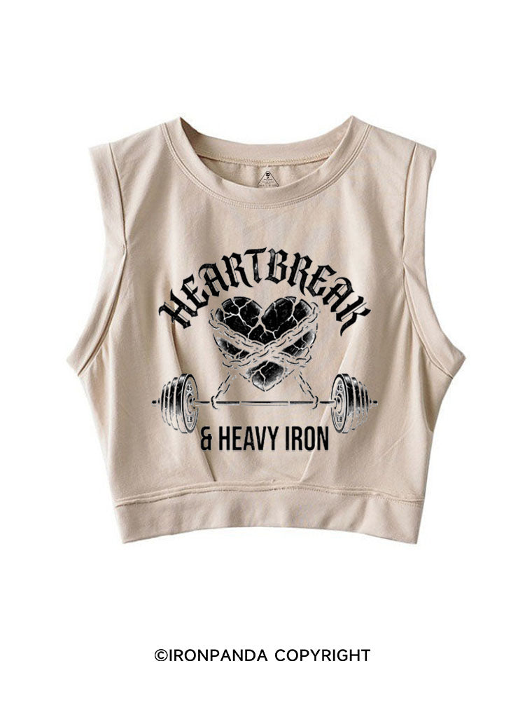 HEARTBREAK & HEAVY IRON SLEEVELESS CROP TOPS