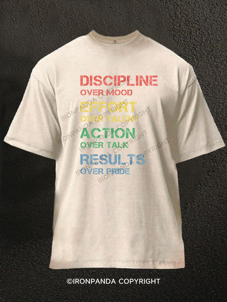 Discipline Over Mood Washed Gym Shirt