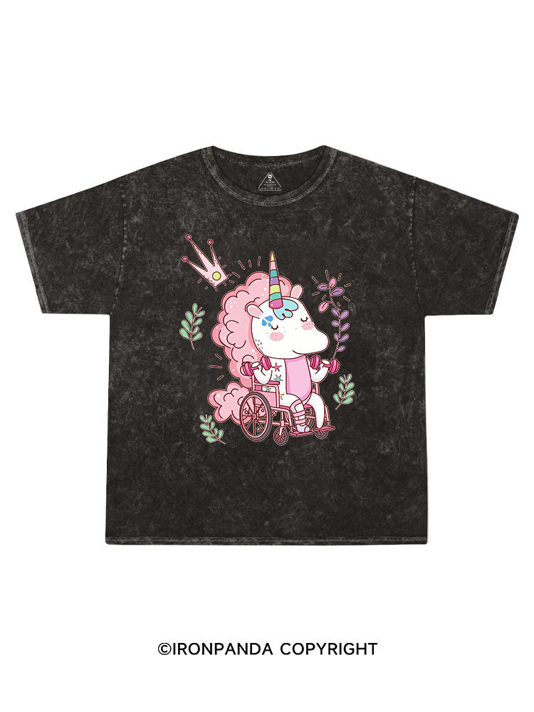 Unicorn Weightlifting Kids Washed T-Shirt
